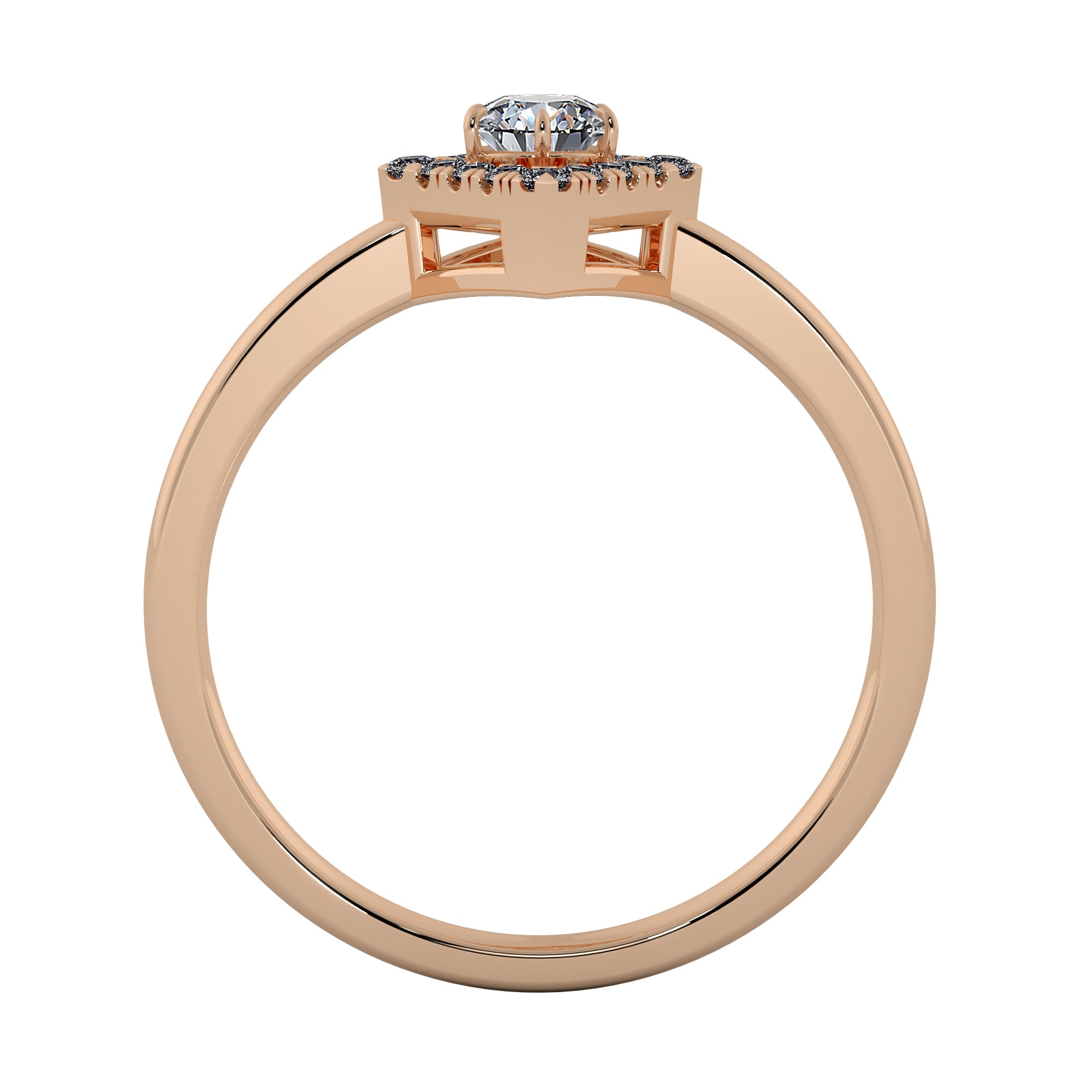 Lab Grown Diamond wide Halo Engagement Ring