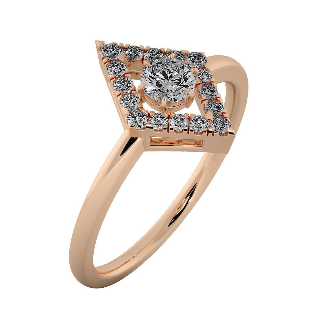 Lab Grown Diamond wide Halo Engagement Ring