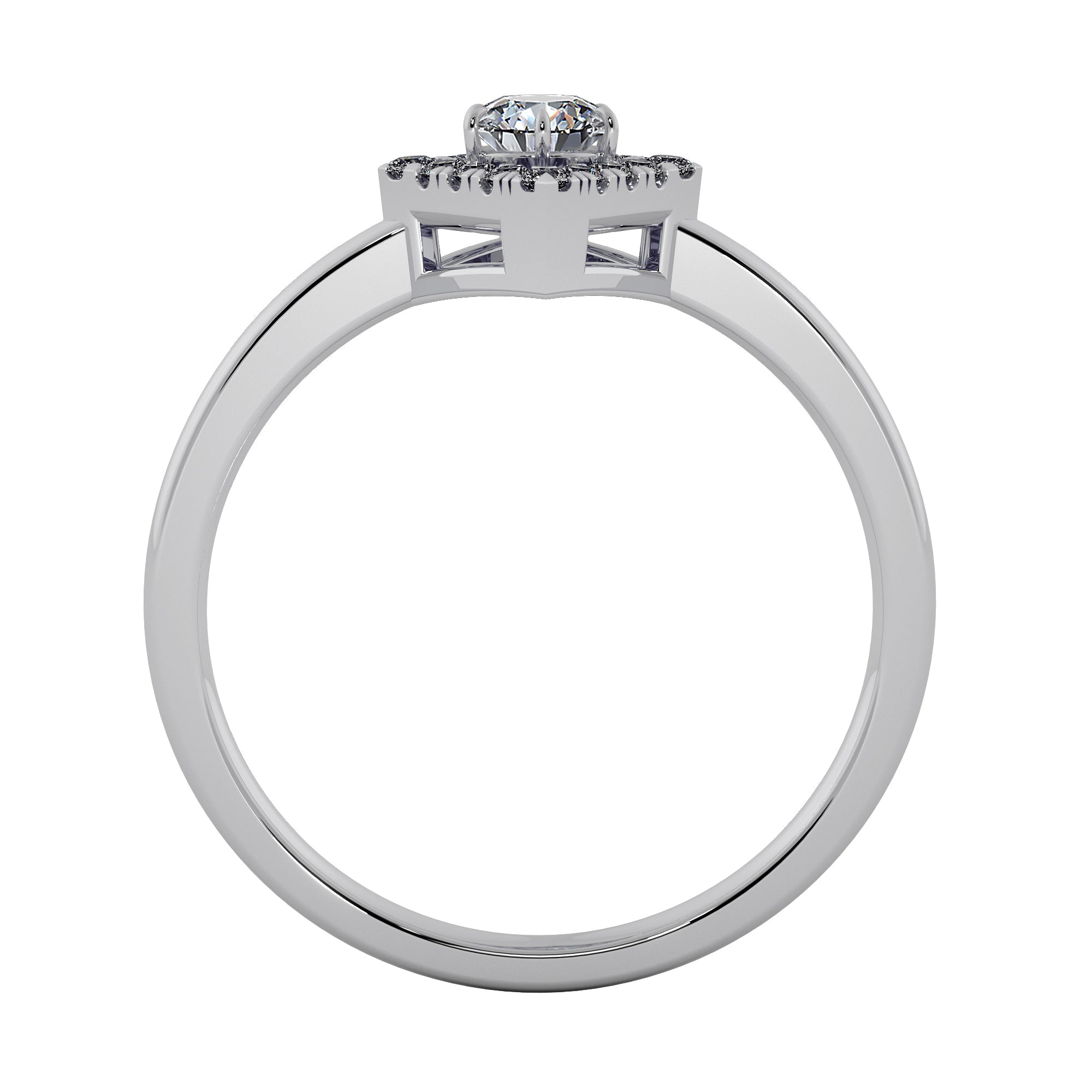 Lab Grown Diamond wide Halo Engagement Ring