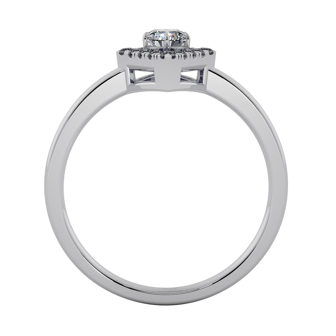 Lab Grown Diamond wide Halo Engagement Ring