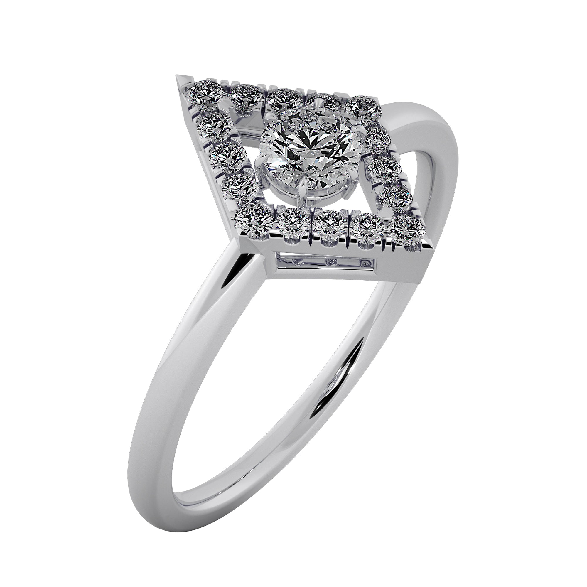 Lab Grown Diamond wide Halo Engagement Ring
