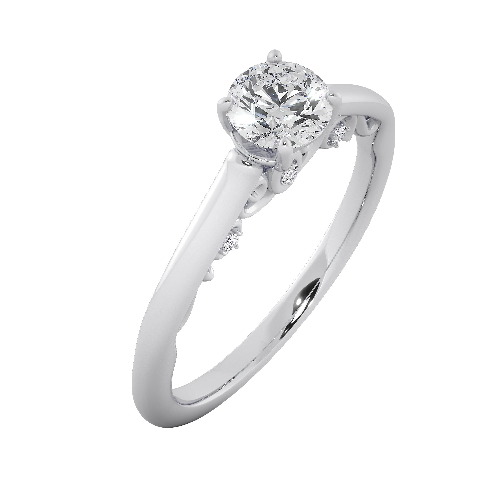 Classic Round Cut Solitaire Diamond Engagement Ring