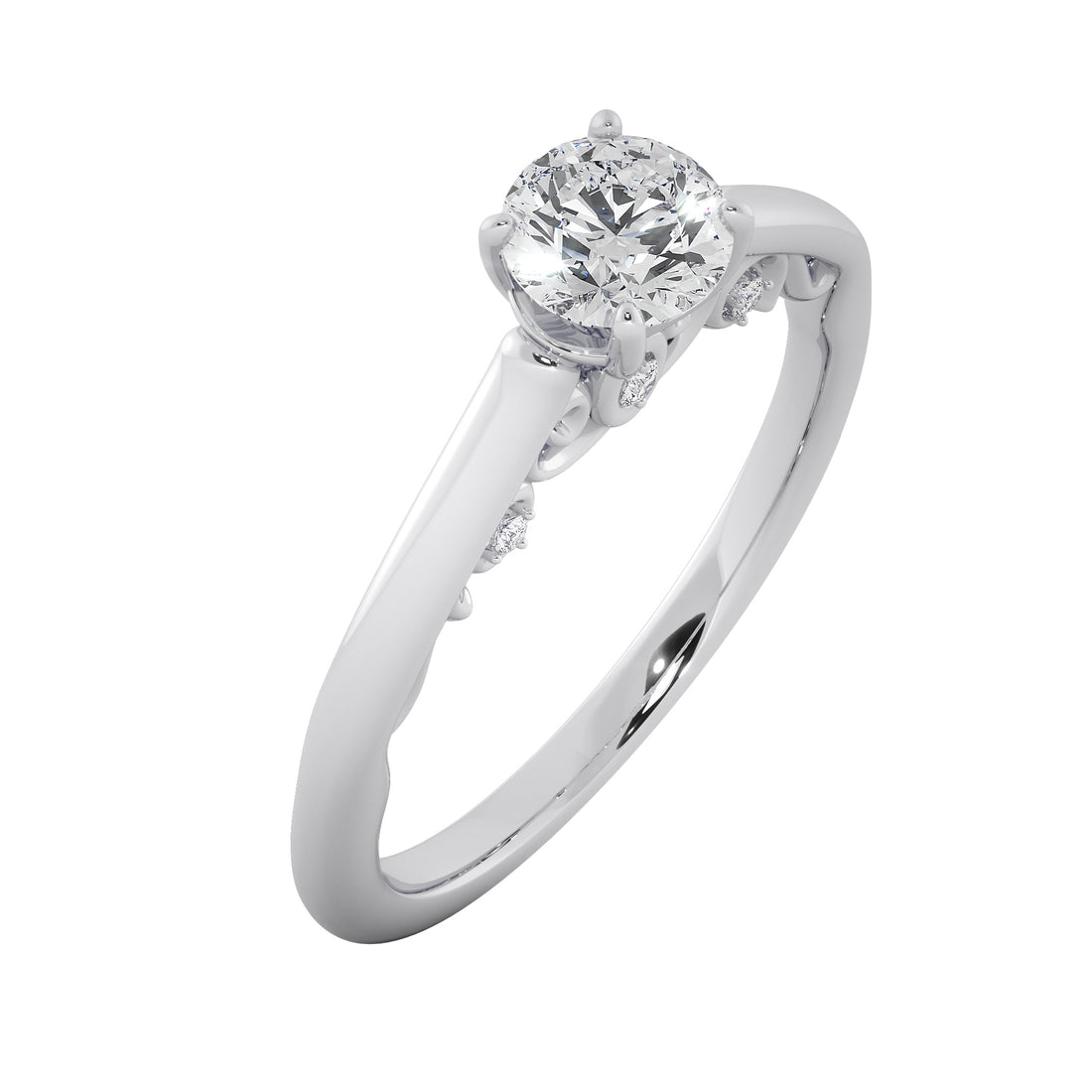 Classic Round Cut Solitaire Diamond Engagement Ring
