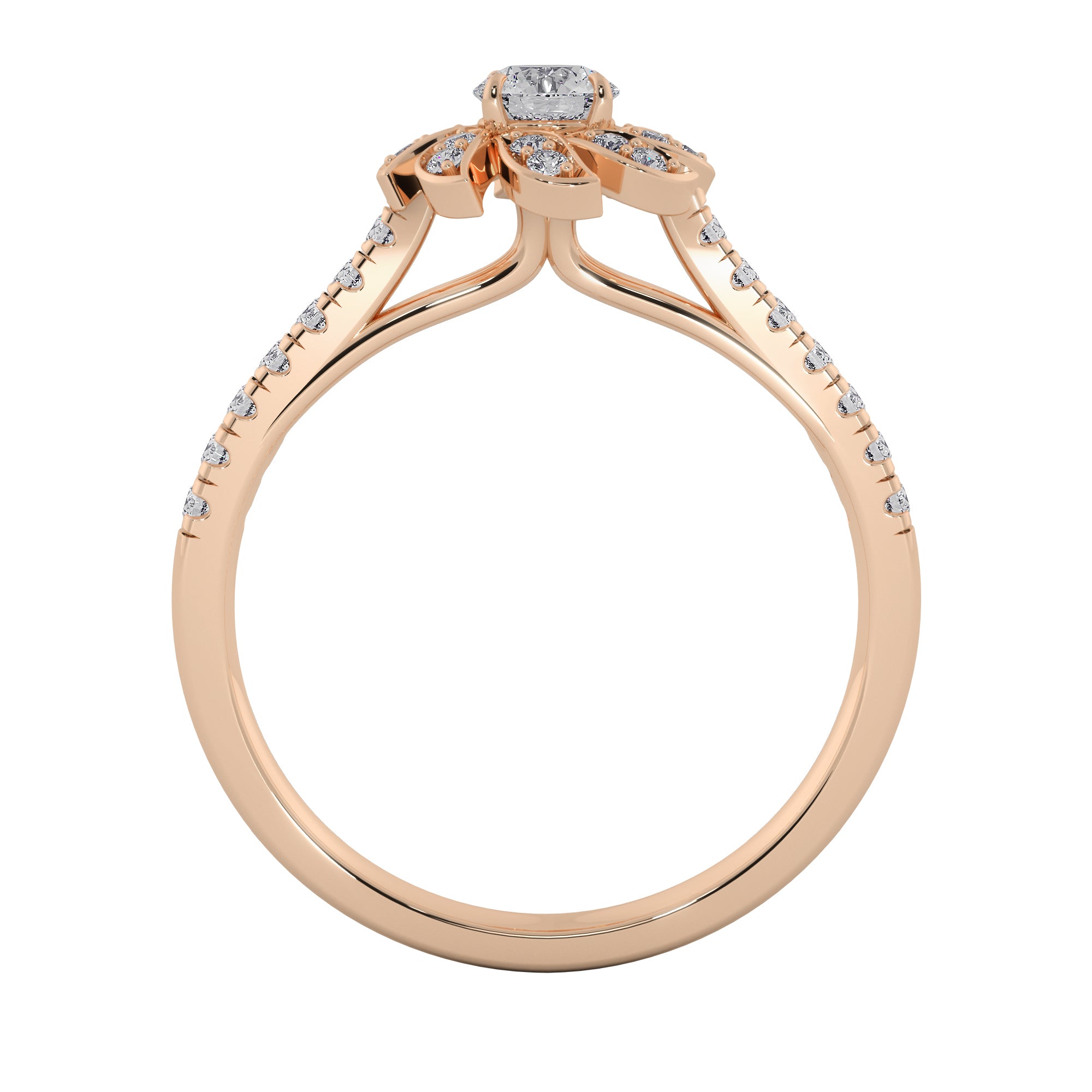 Floral Vine Diamond Engagement Ring
