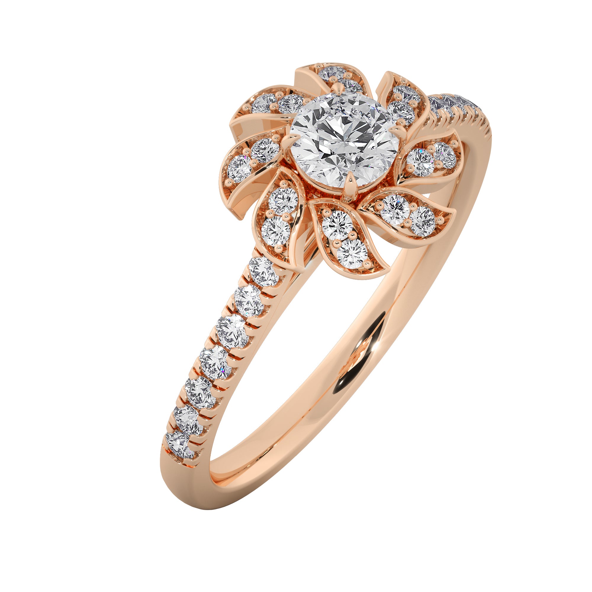 Floral Vine Diamond Engagement Ring