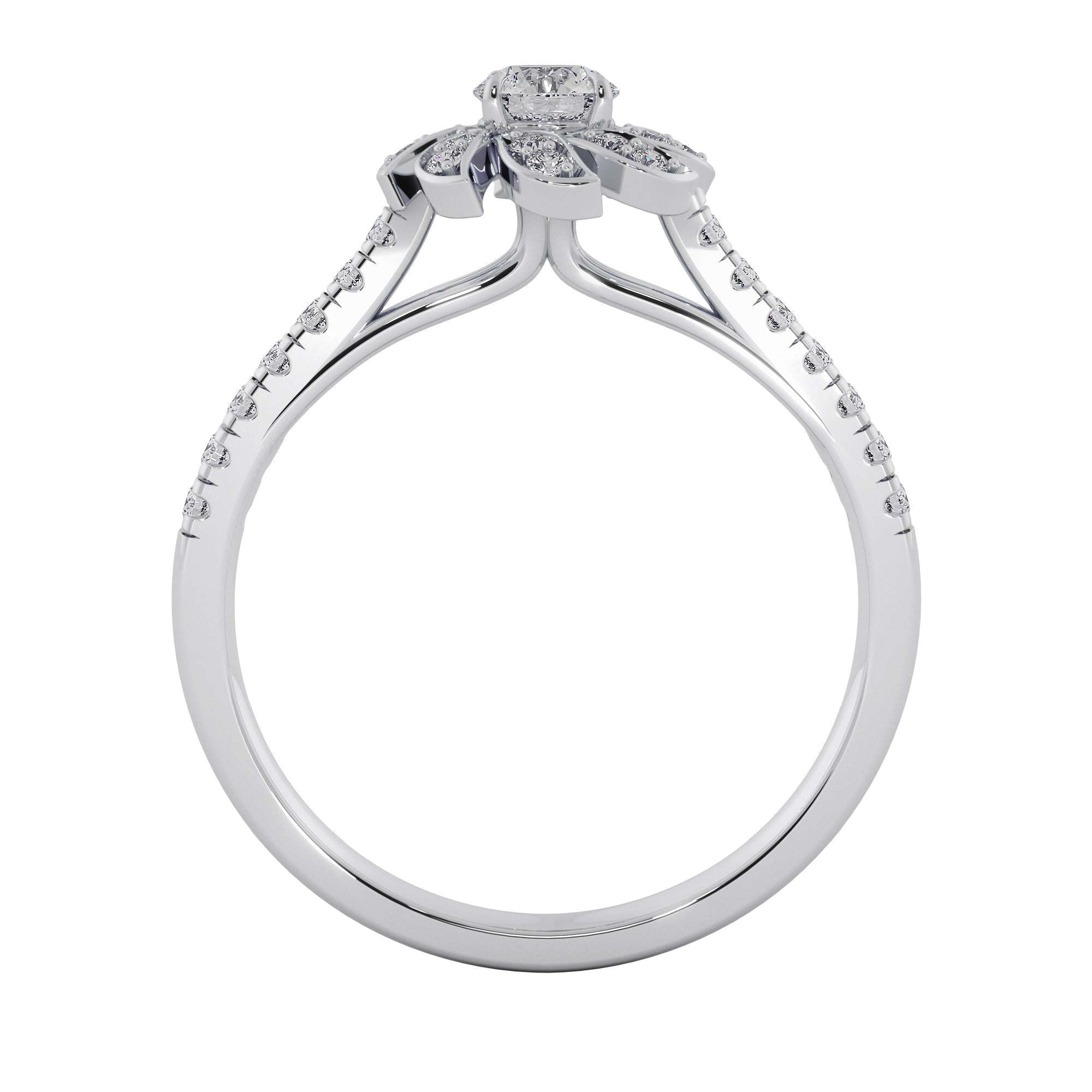 Floral Vine Diamond Engagement Ring