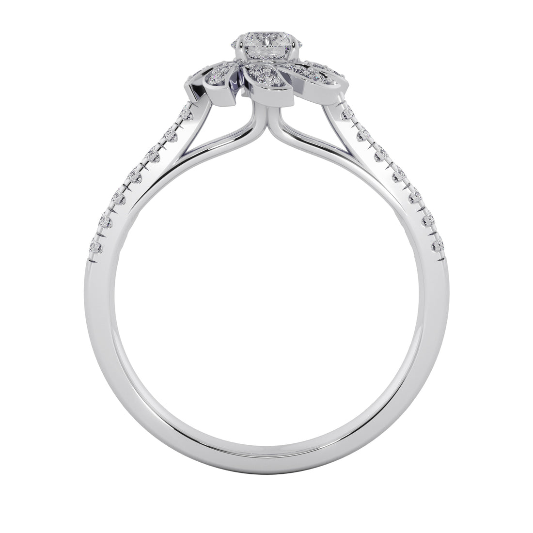 Floral Vine Diamond Engagement Ring