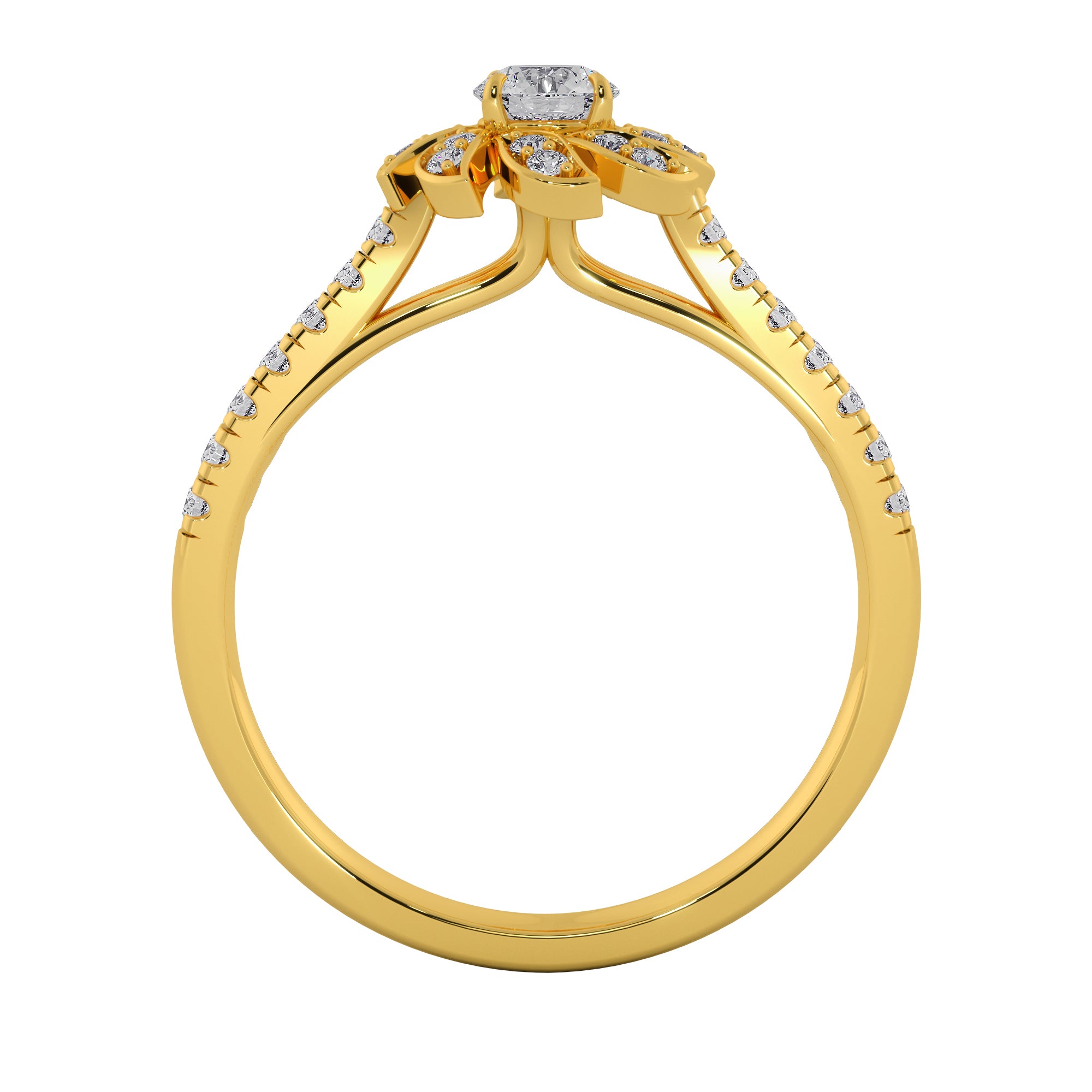 Floral Vine Diamond Engagement Ring