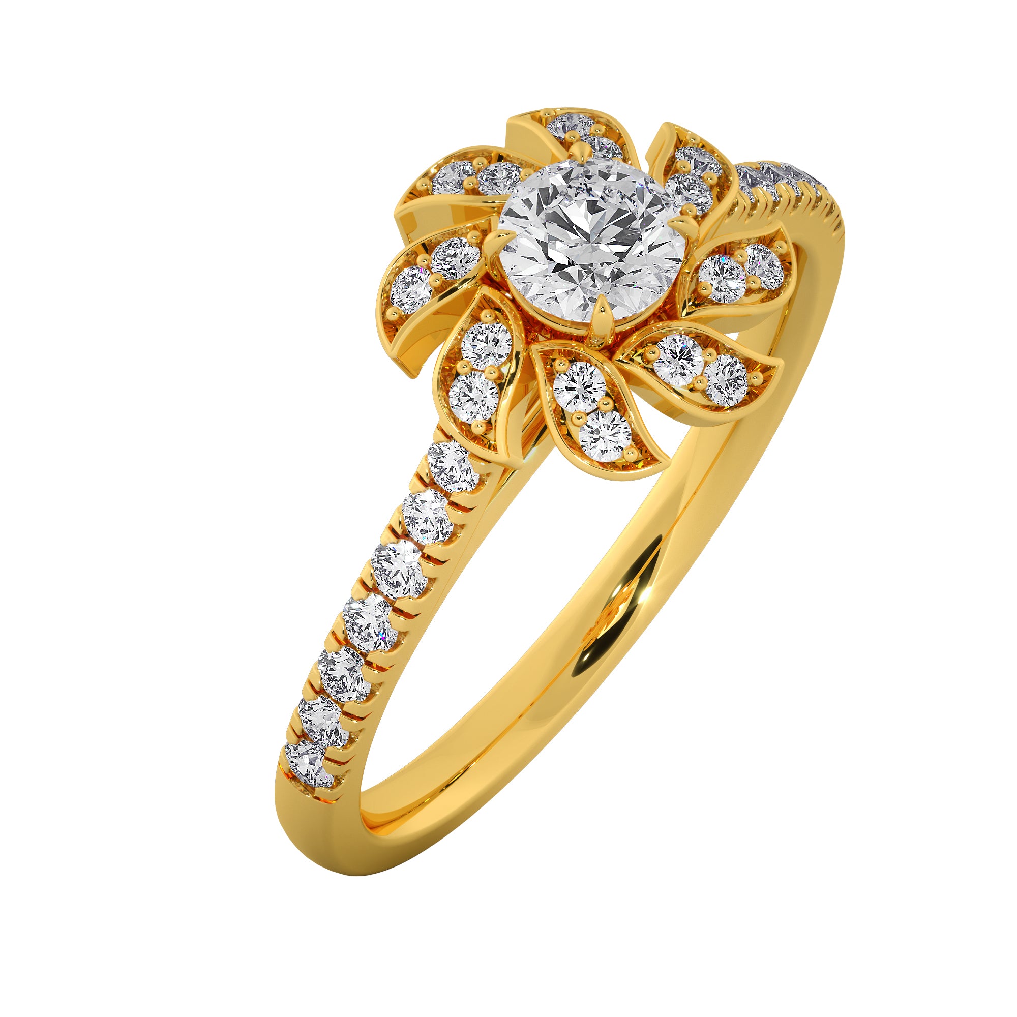 Floral Vine Diamond Engagement Ring