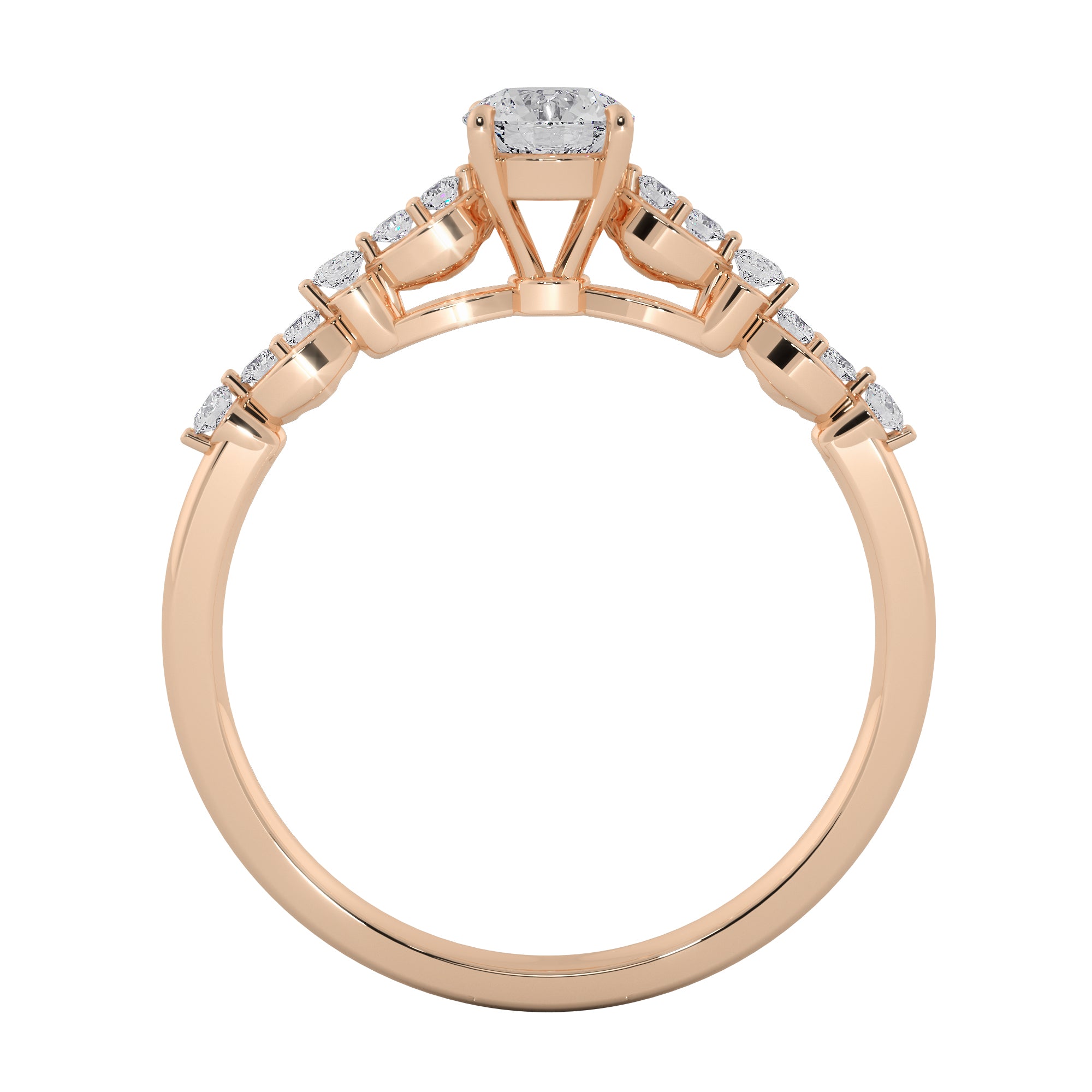 Round Brilliant Cut Lab Grown Diamond Engagement Halo Ring