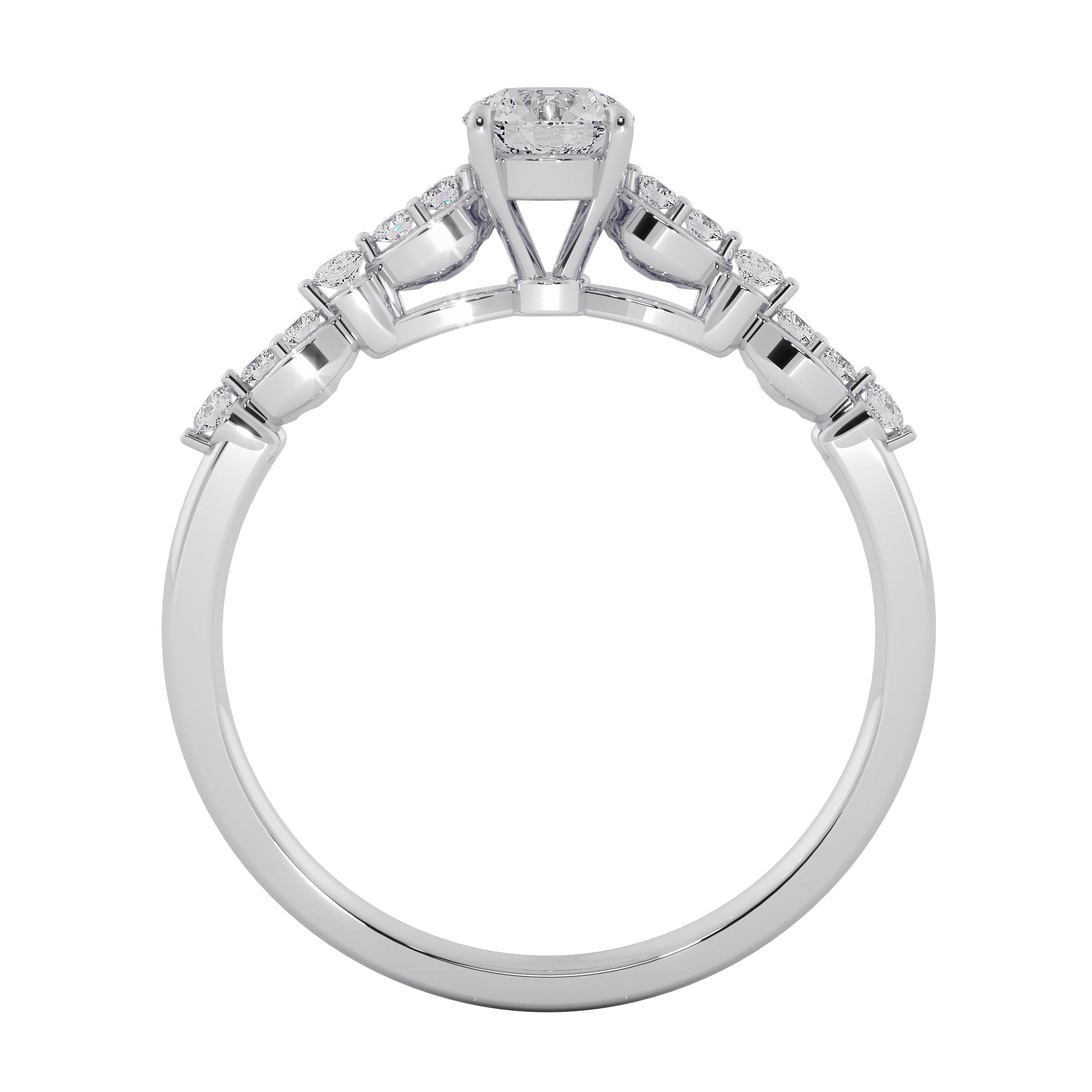 Round Brilliant Cut Lab Grown Diamond Engagement Halo Ring