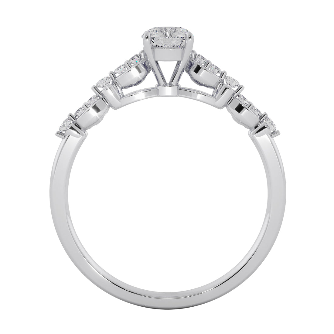 Round Brilliant Cut Lab Grown Diamond Engagement Halo Ring
