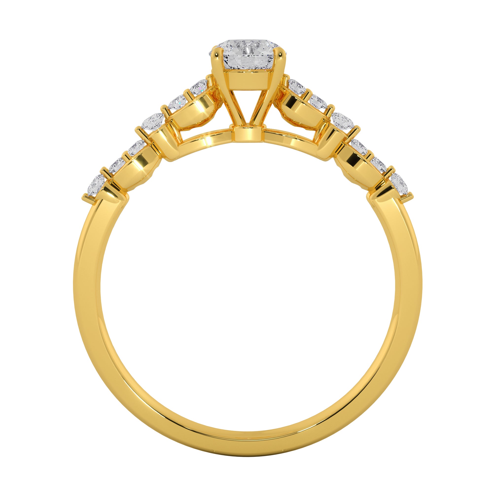 Round Brilliant Cut Lab Grown Diamond Engagement Halo Ring
