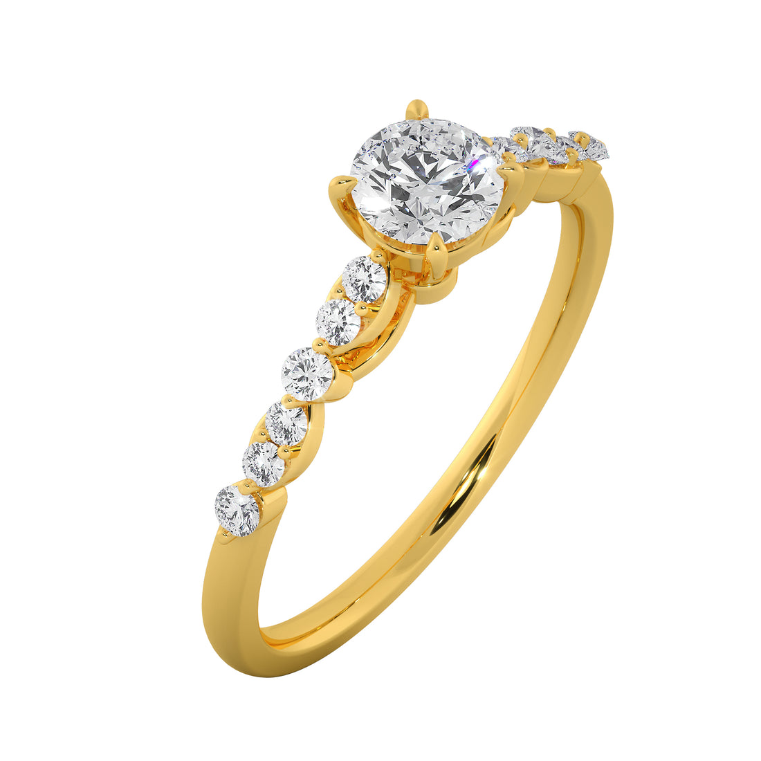Round Brilliant Cut Lab Grown Diamond Engagement Halo Ring