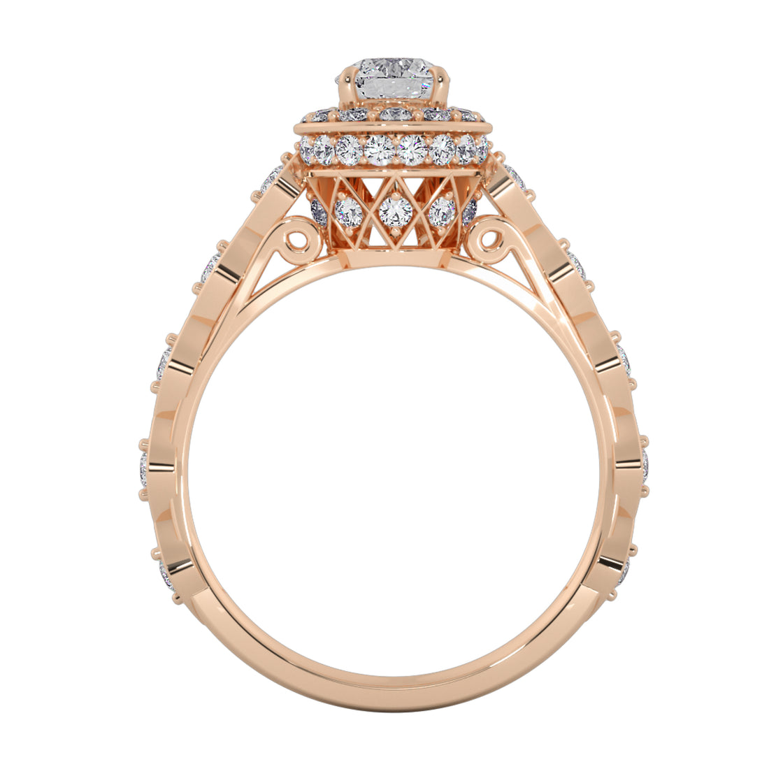 Celestial Crown Halo Engagement Ring