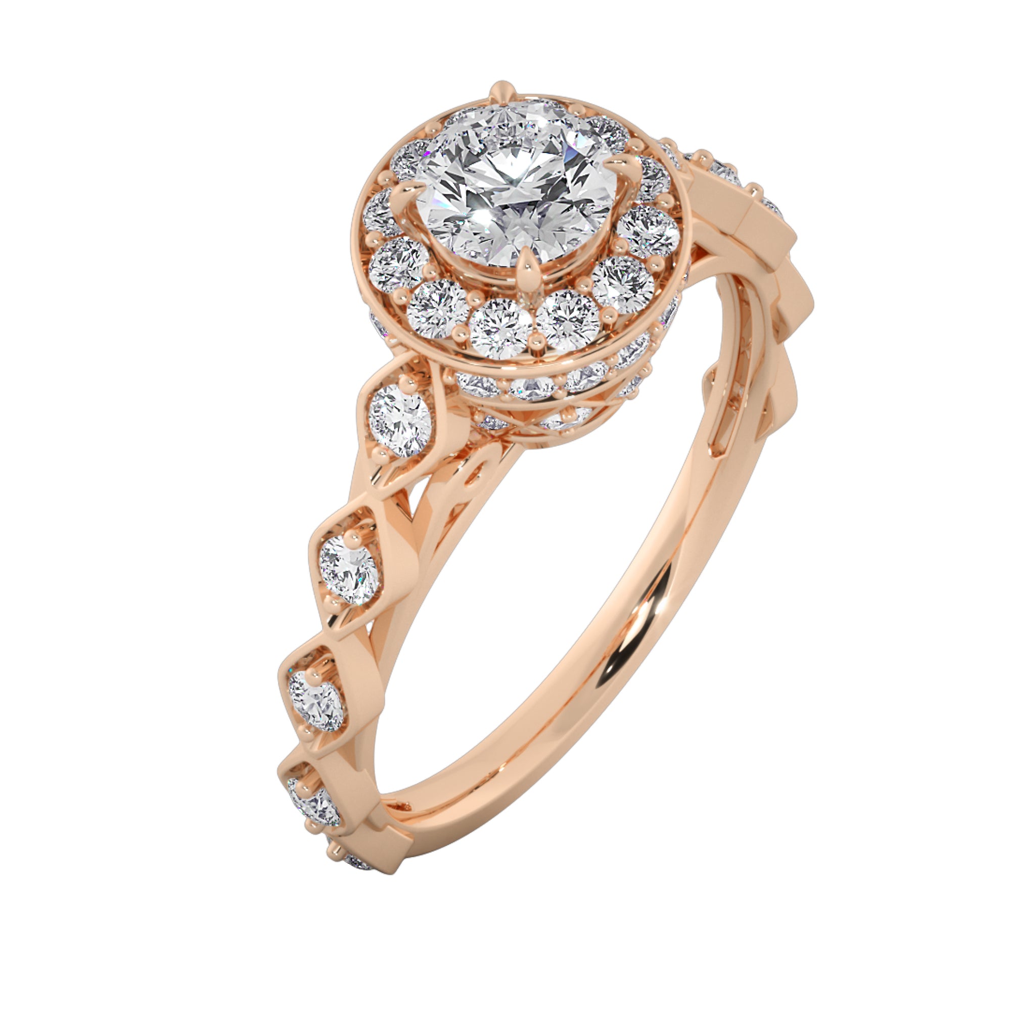 Celestial Crown Halo Engagement Ring