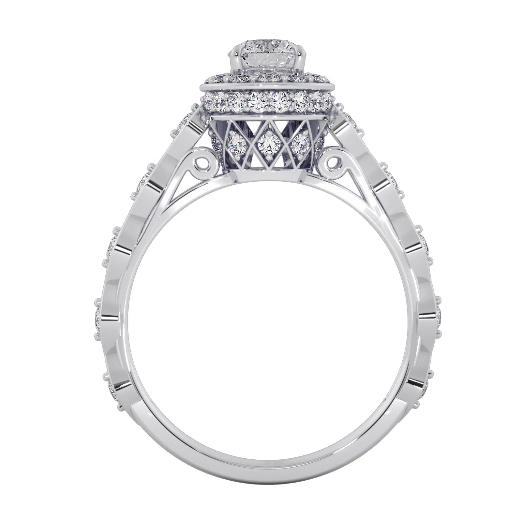 Celestial Crown Halo Engagement Ring