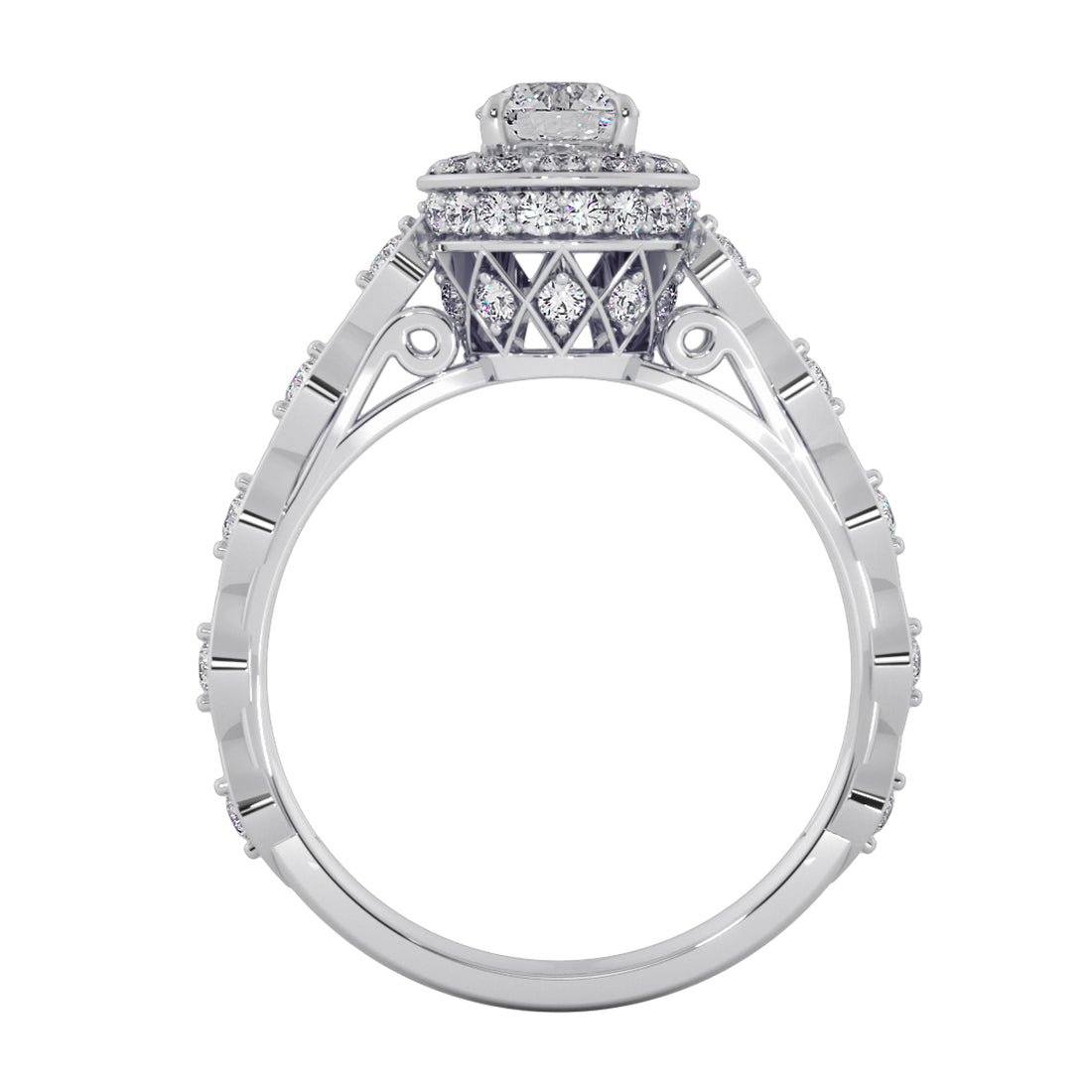 Celestial Crown Halo Engagement Ring