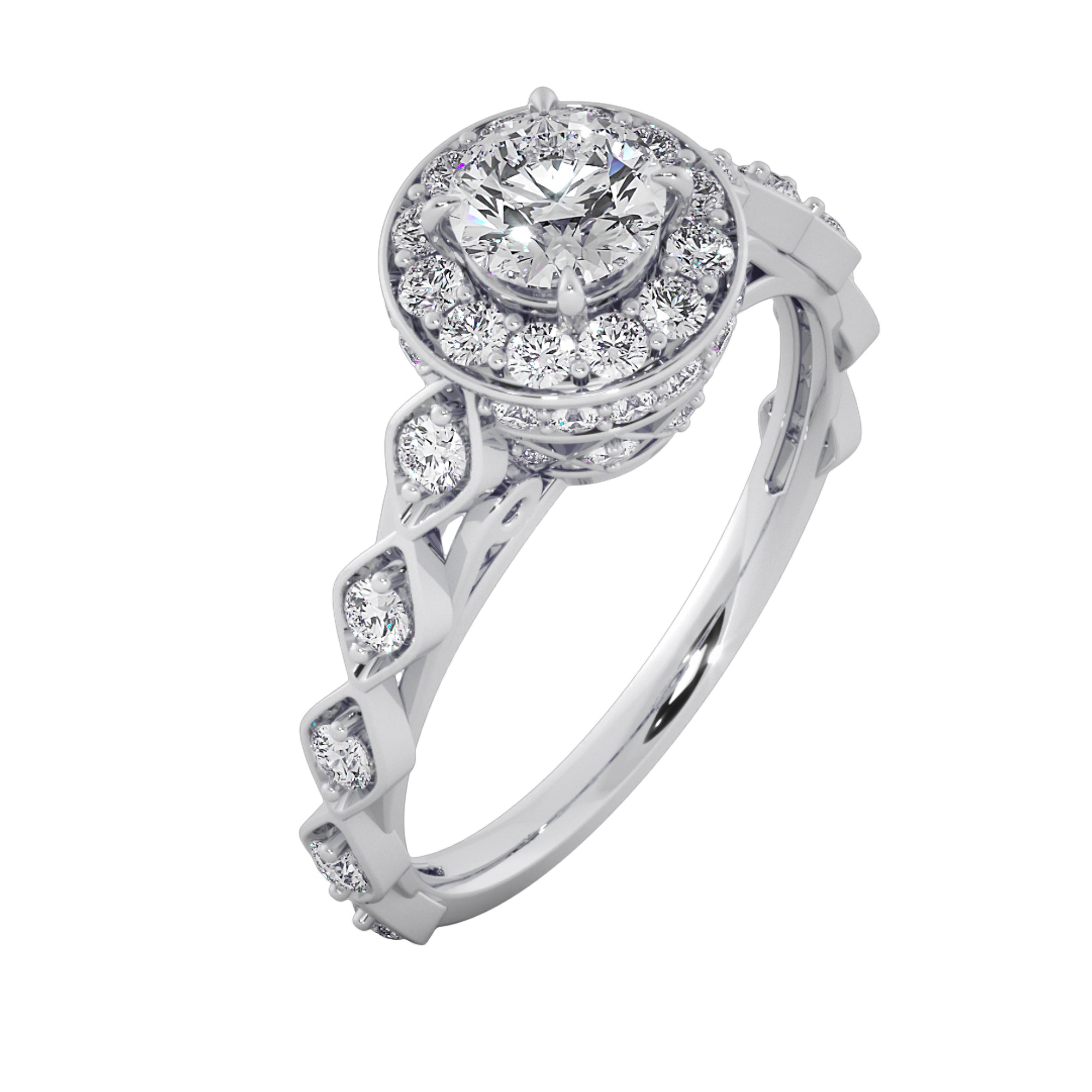 Celestial Crown Halo Engagement Ring