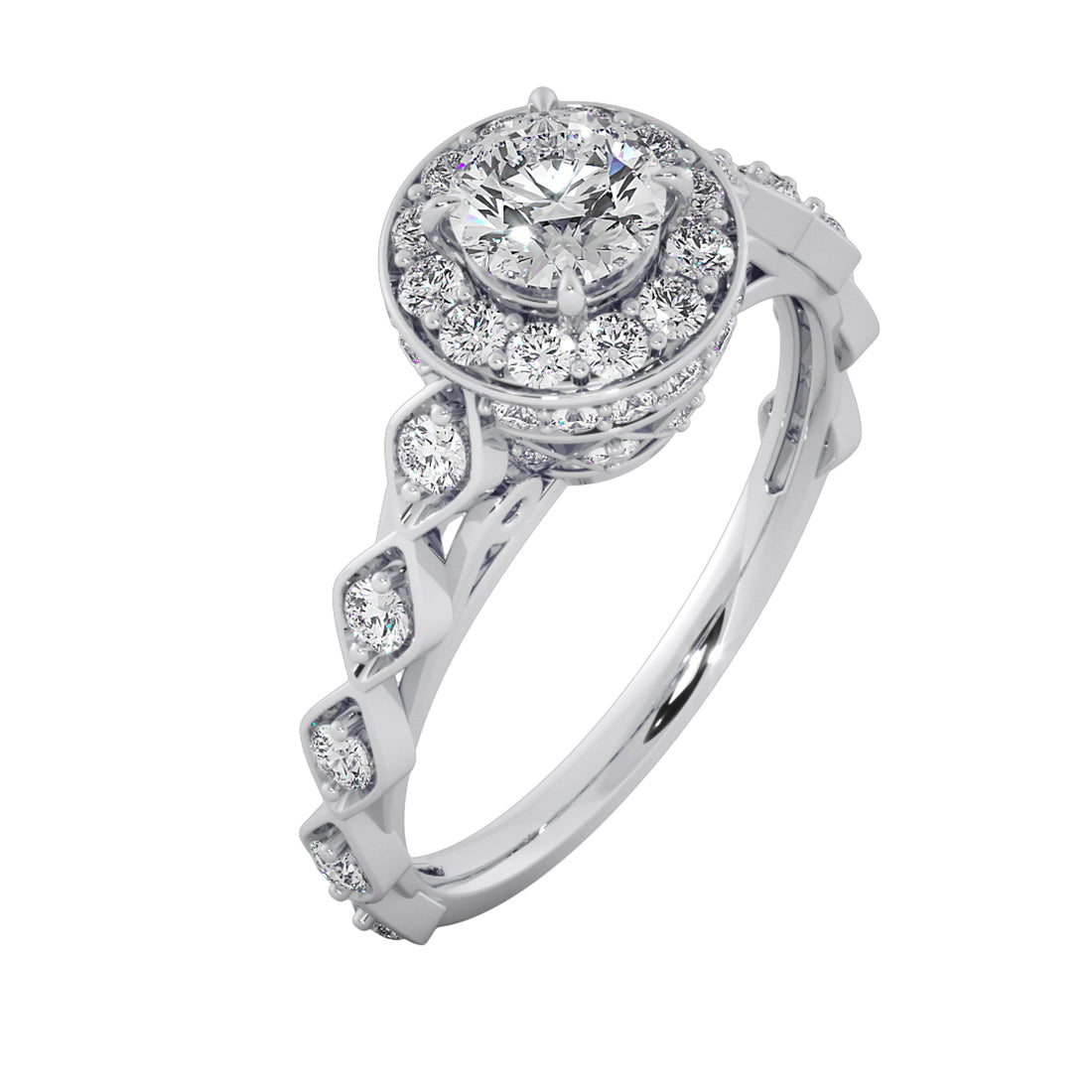 Celestial Crown Halo Engagement Ring