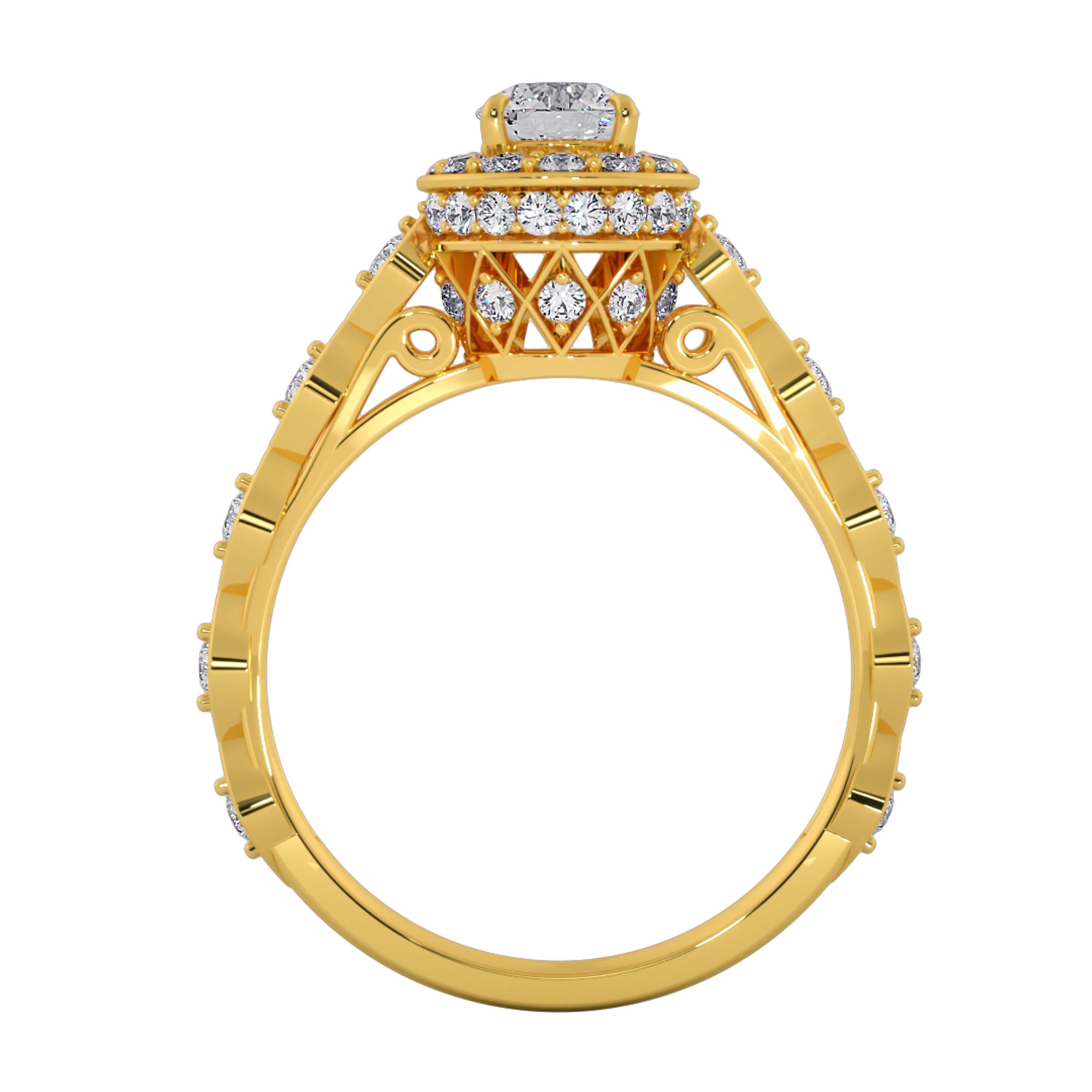 Celestial Crown Halo Engagement Ring
