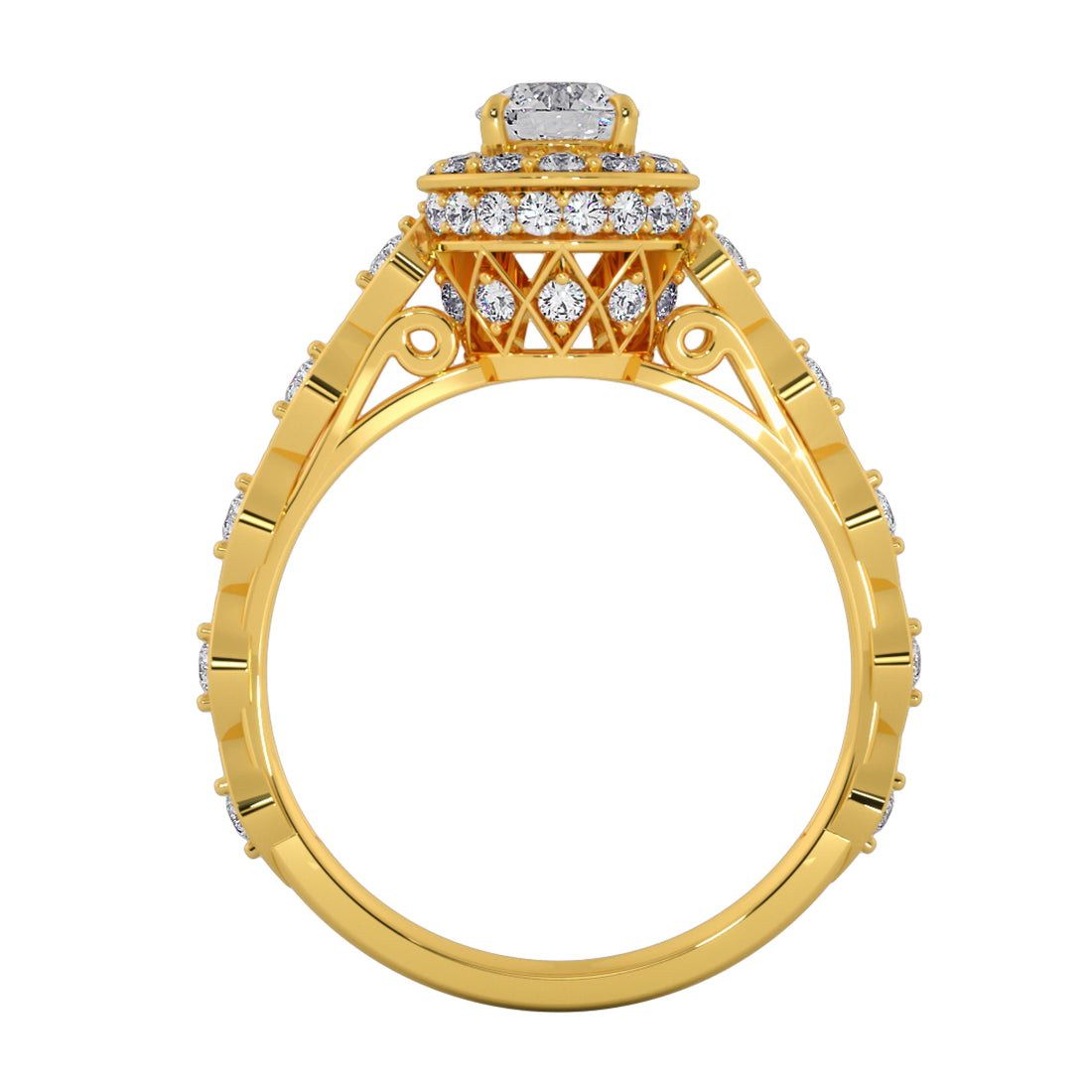 Celestial Crown Halo Engagement Ring