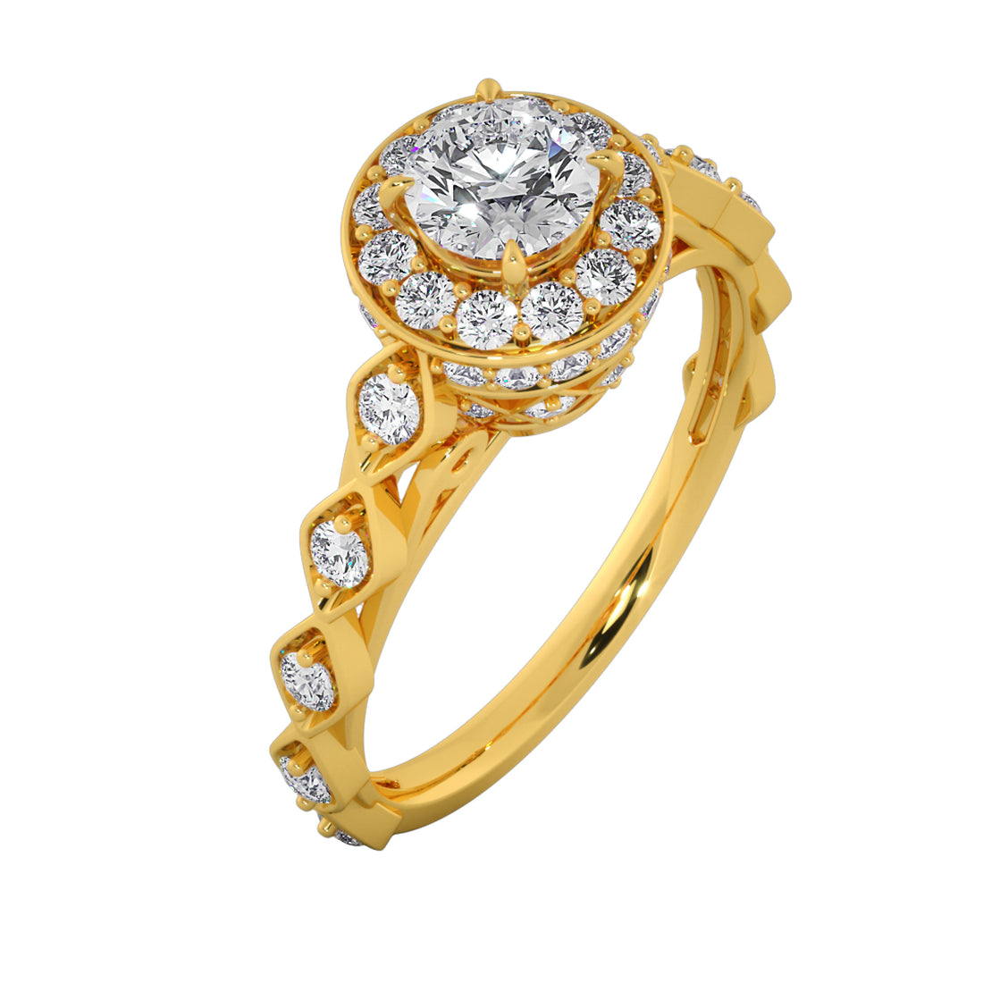 Celestial Crown Halo Engagement Ring