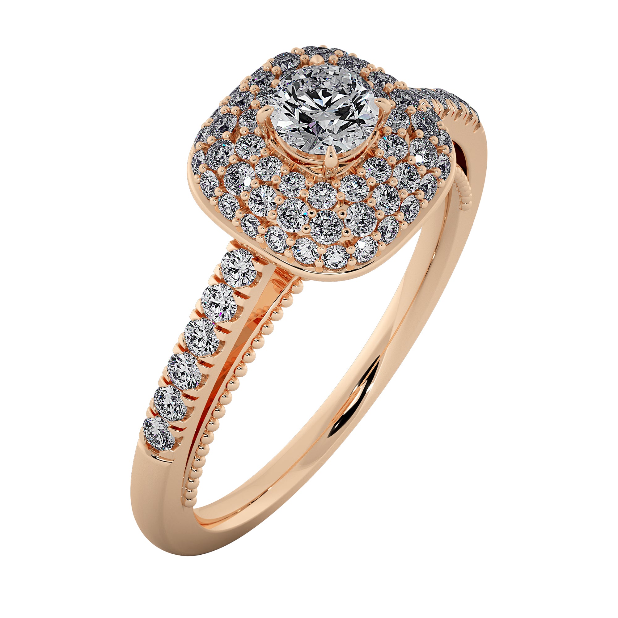 Royal Lace Double Halo Diamond Ring
