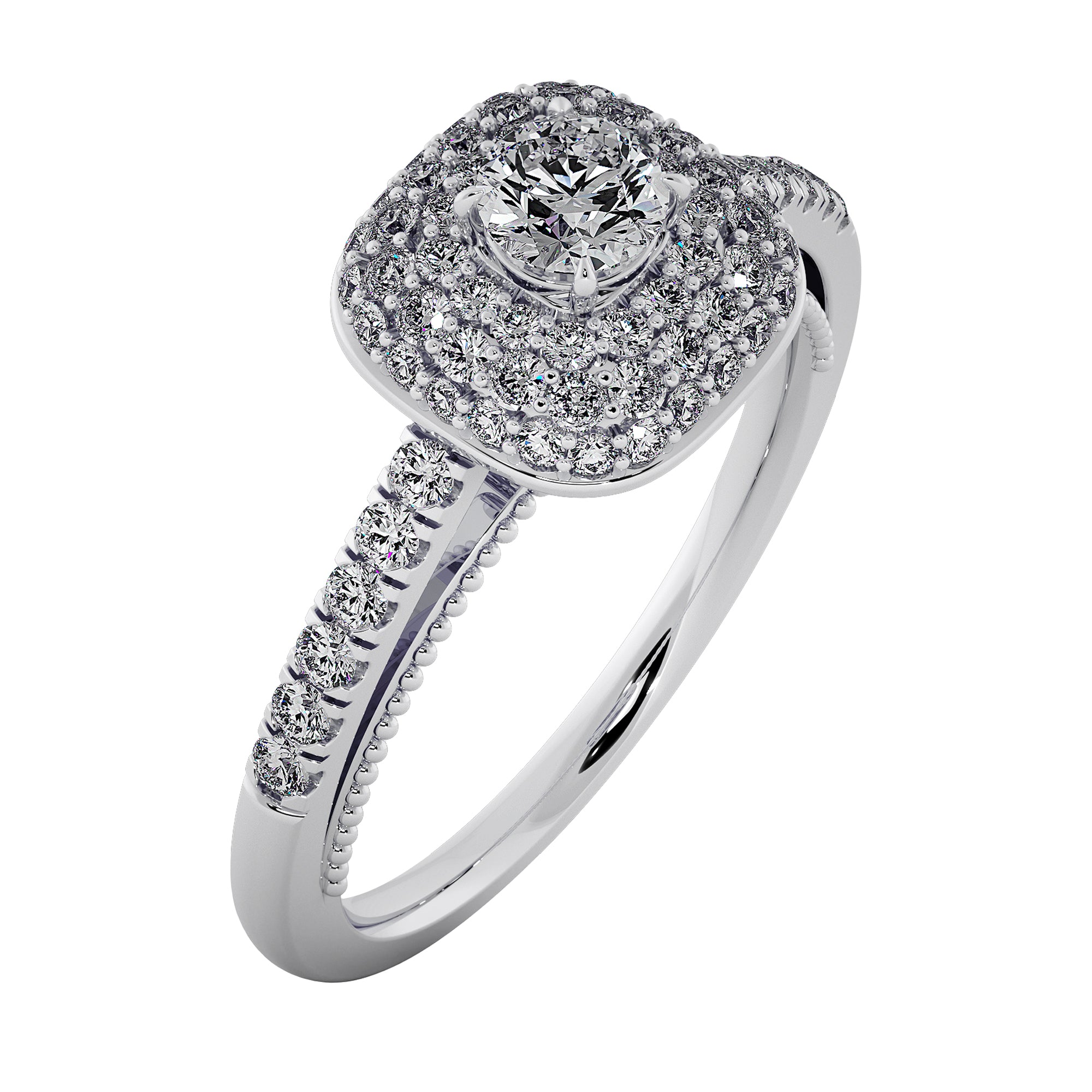 Royal Lace Double Halo Diamond Ring