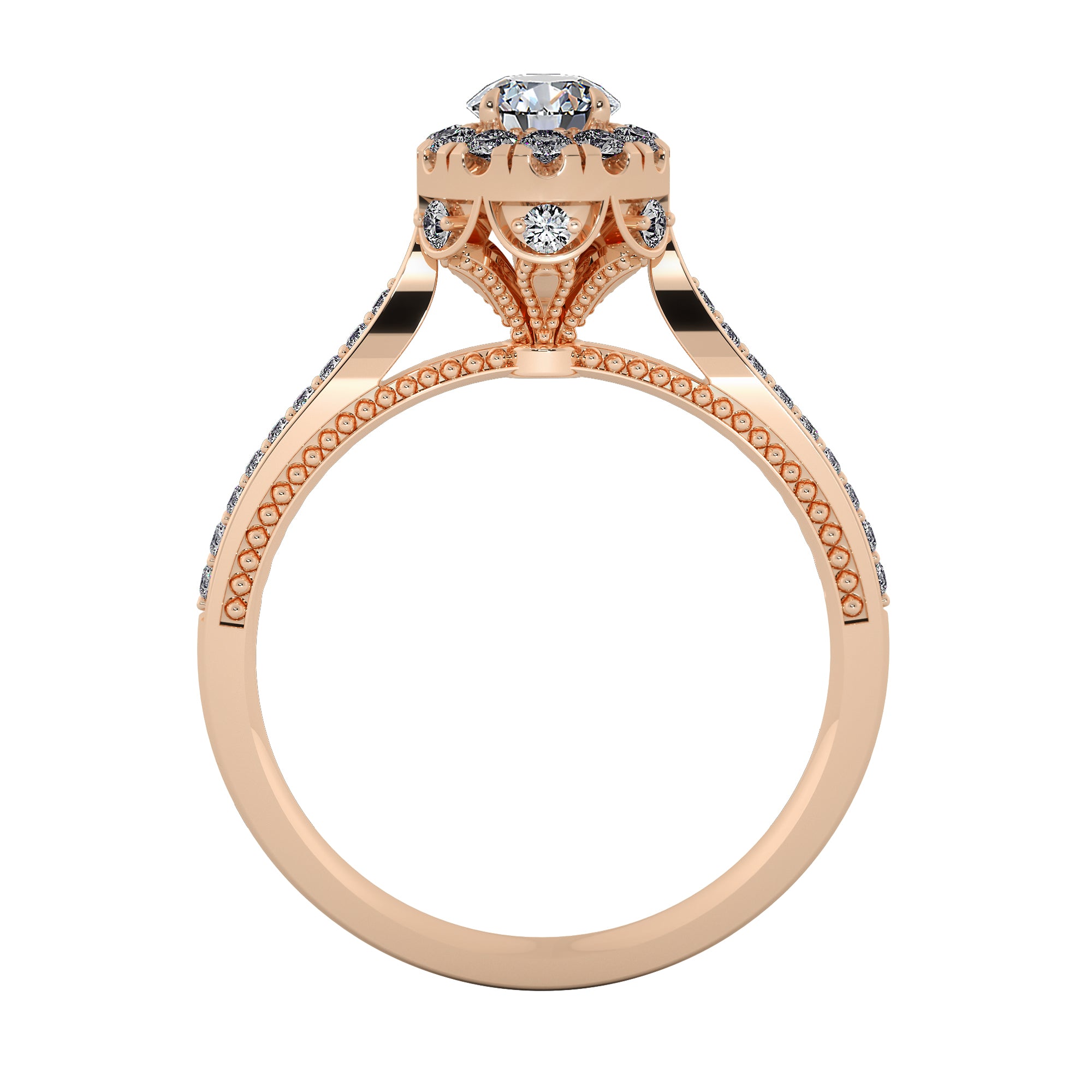 Marielle Lab Grown Diamond Ring – Luxe Petal Halo Engagement Ring