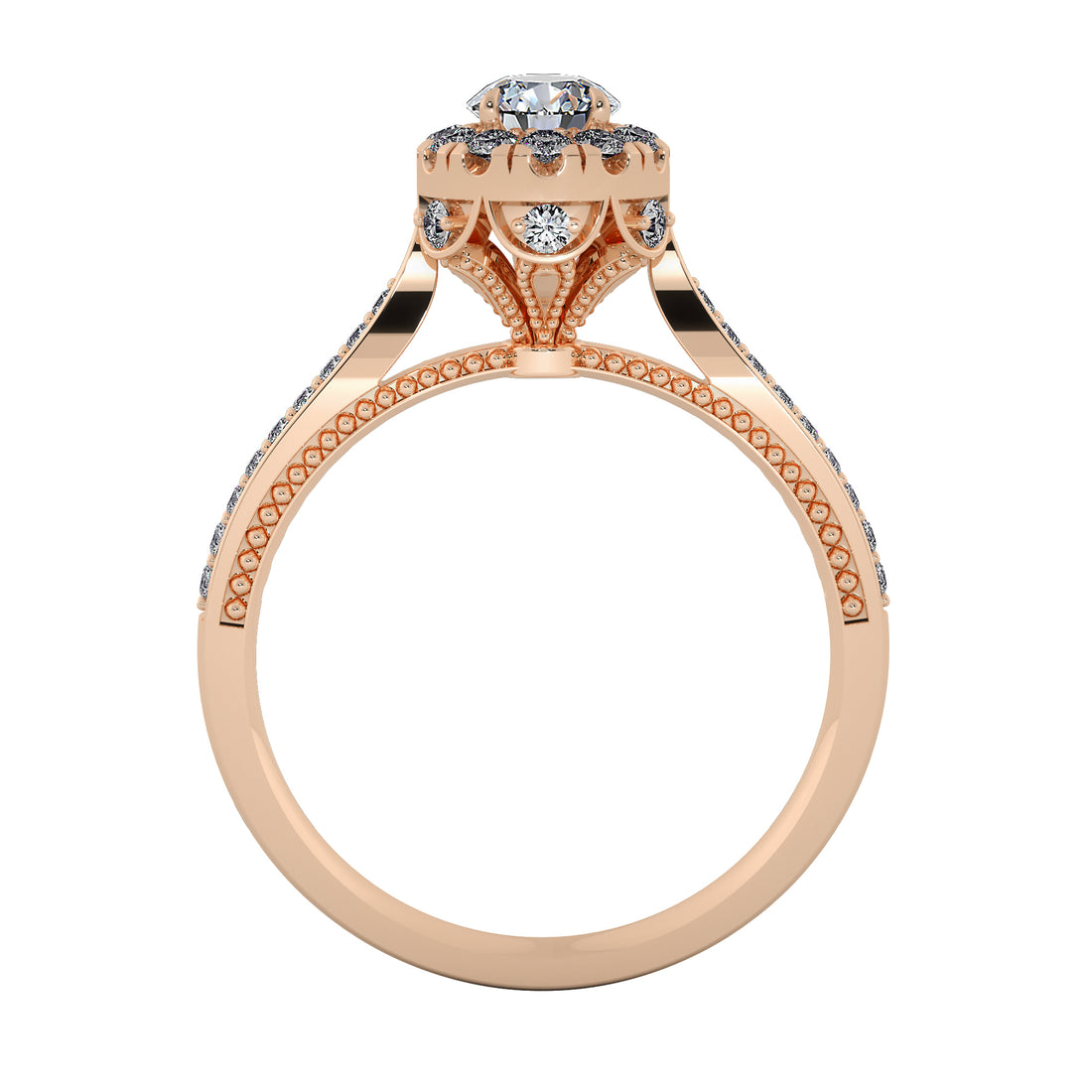 Marielle Lab Grown Diamond Ring – Luxe Petal Halo Engagement Ring