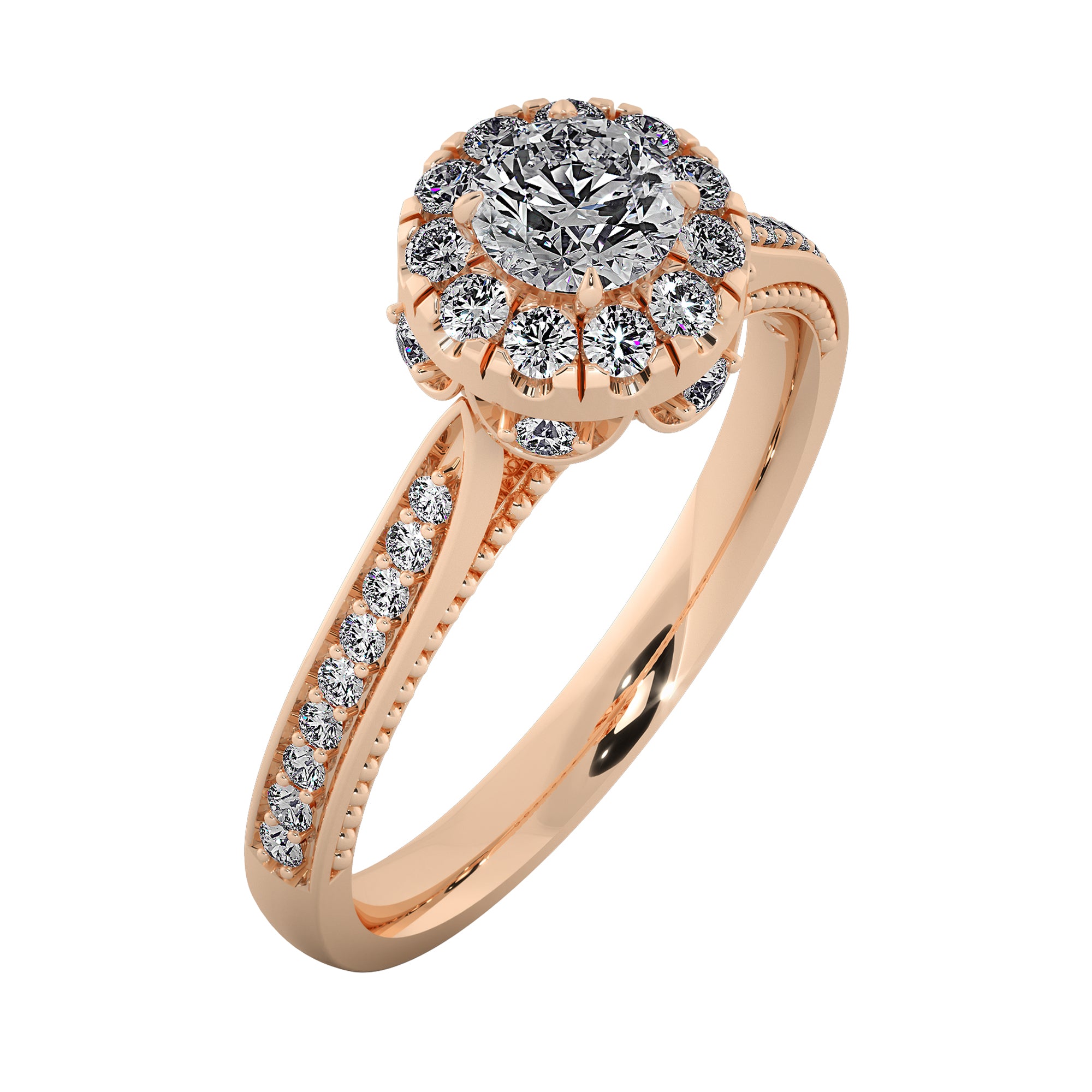 Marielle Lab Grown Diamond Ring – Luxe Petal Halo Engagement Ring