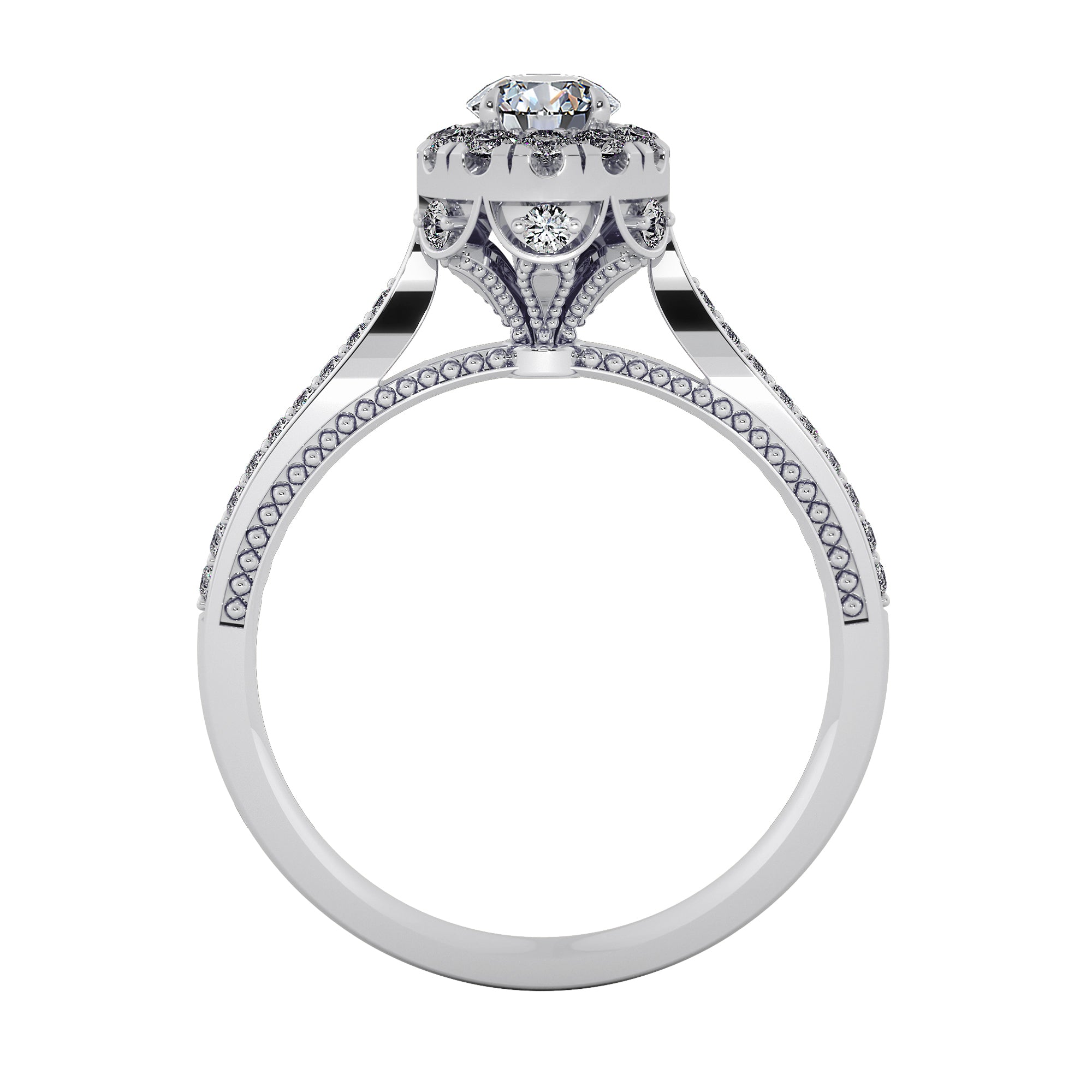Marielle Lab Grown Diamond Ring – Luxe Petal Halo Engagement Ring
