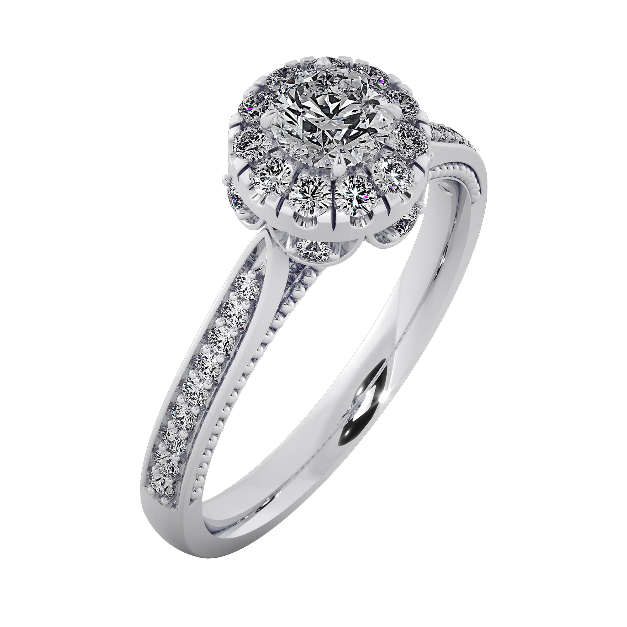 Marielle Lab Grown Diamond Ring – Luxe Petal Halo Engagement Ring