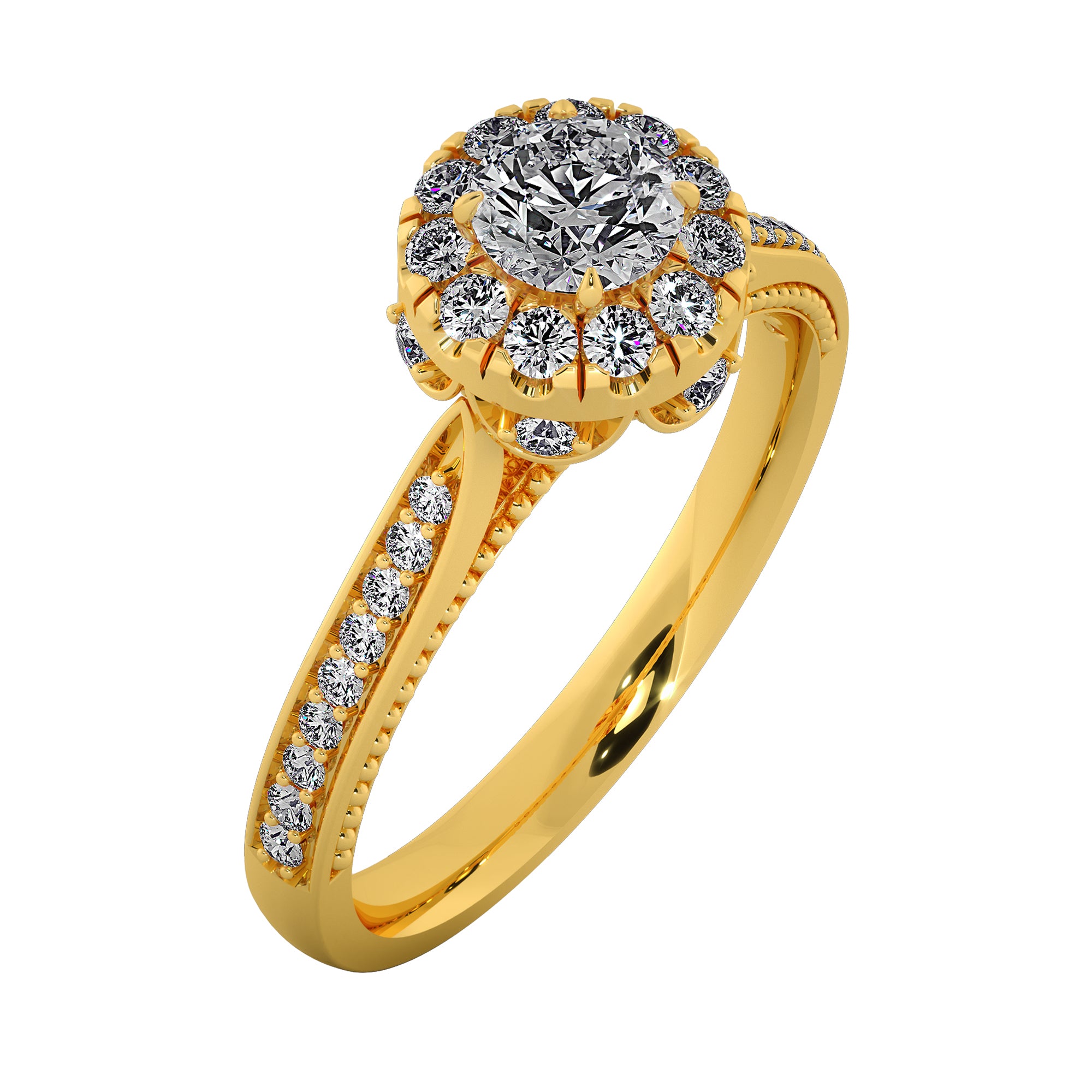 Marielle Lab Grown Diamond Ring – Luxe Petal Halo Engagement Ring