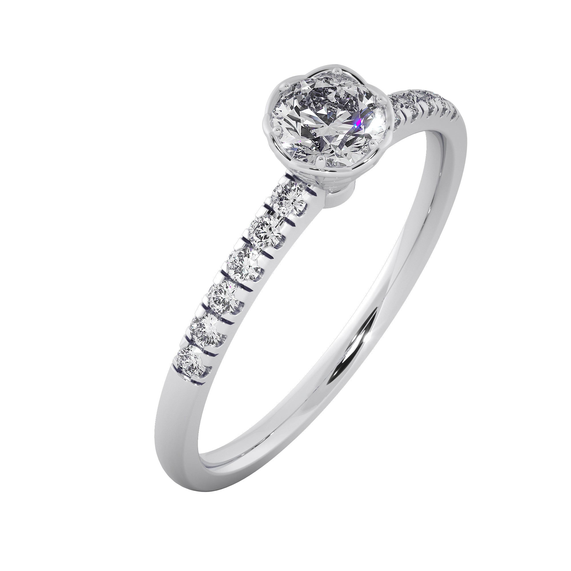 Roséa Lab Grown Diamond Ring – Sculpted Bloom Engagement Ring