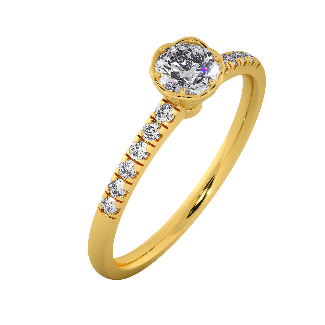 Roséa Lab Grown Diamond Ring – Sculpted Bloom Engagement Ring