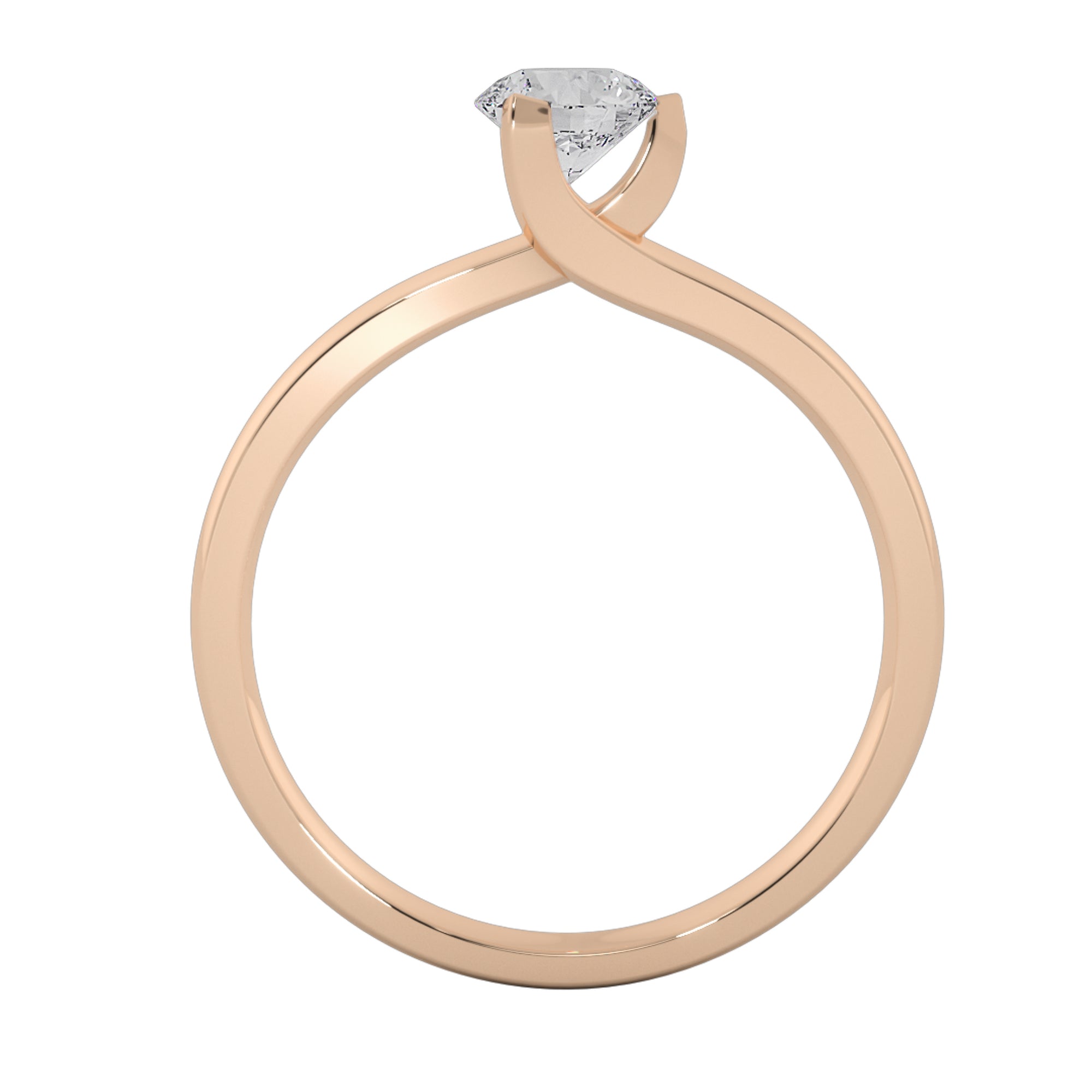 Elegant 3-Claw Round Lab Grown Diamond Solitaire Ring