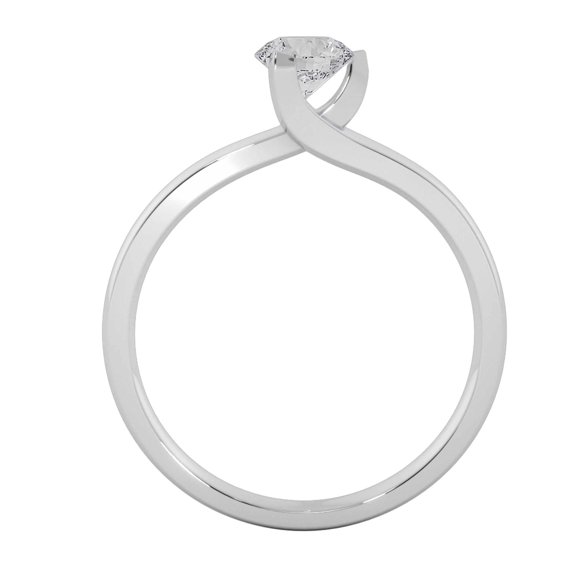 Elegant 3-Claw Round Lab Grown Diamond Solitaire Ring