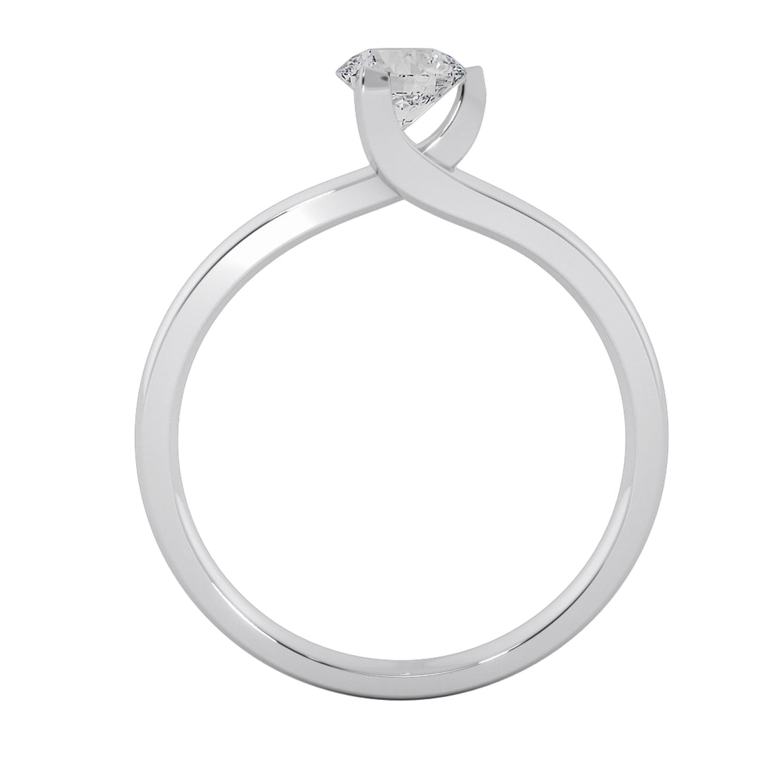 Elegant 3-Claw Round Lab Grown Diamond Solitaire Ring