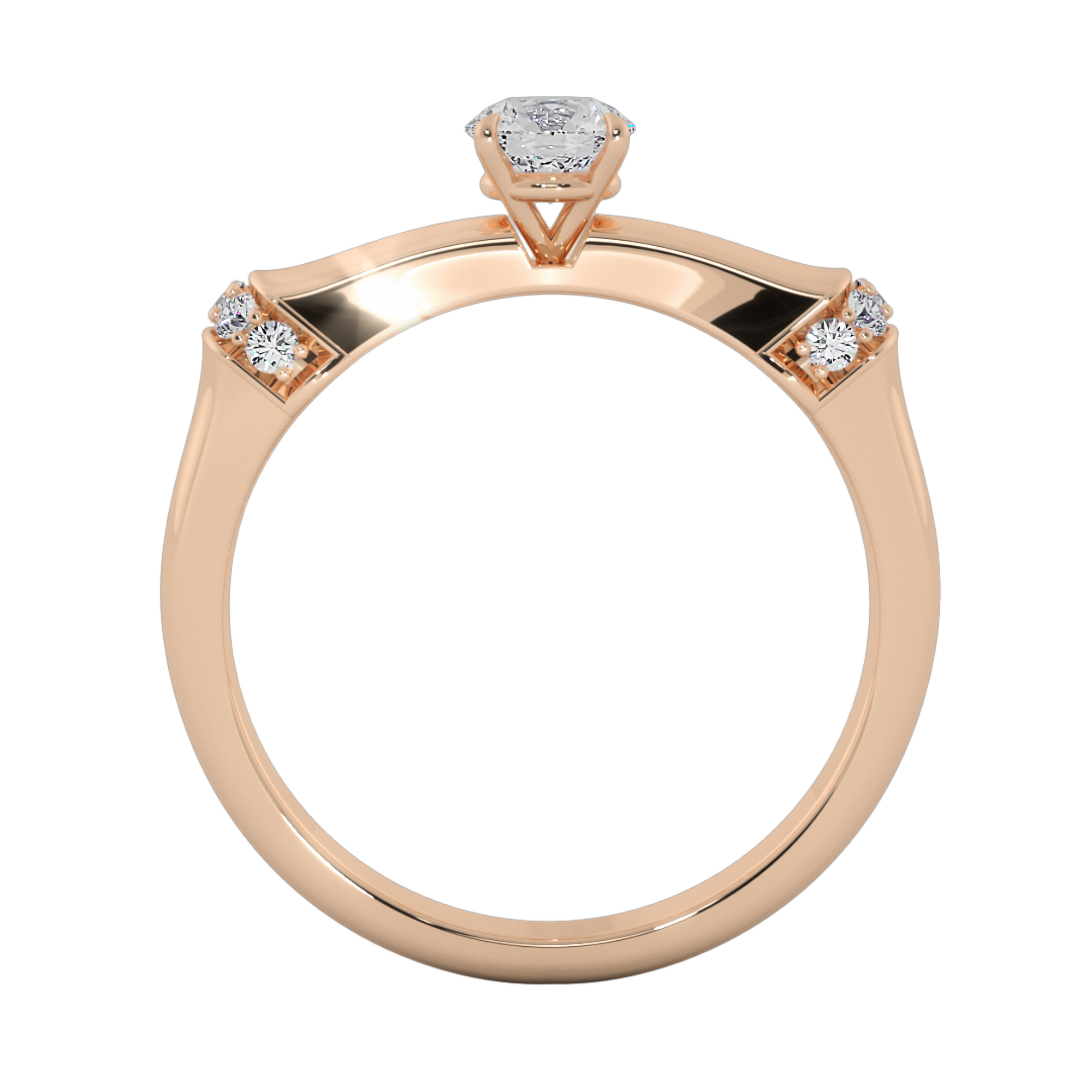 Vintage-Inspired Round Solitaire Ring with Pavé Diamond
