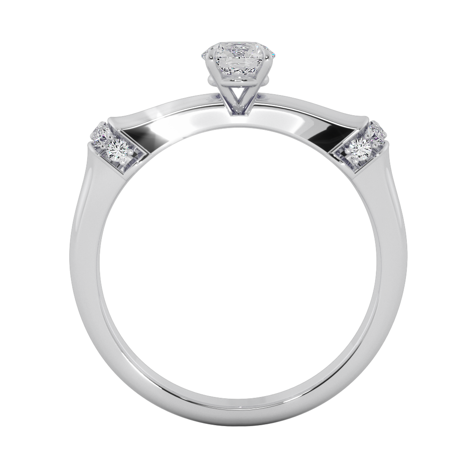 Vintage-Inspired Round Solitaire Ring with Pavé Diamond