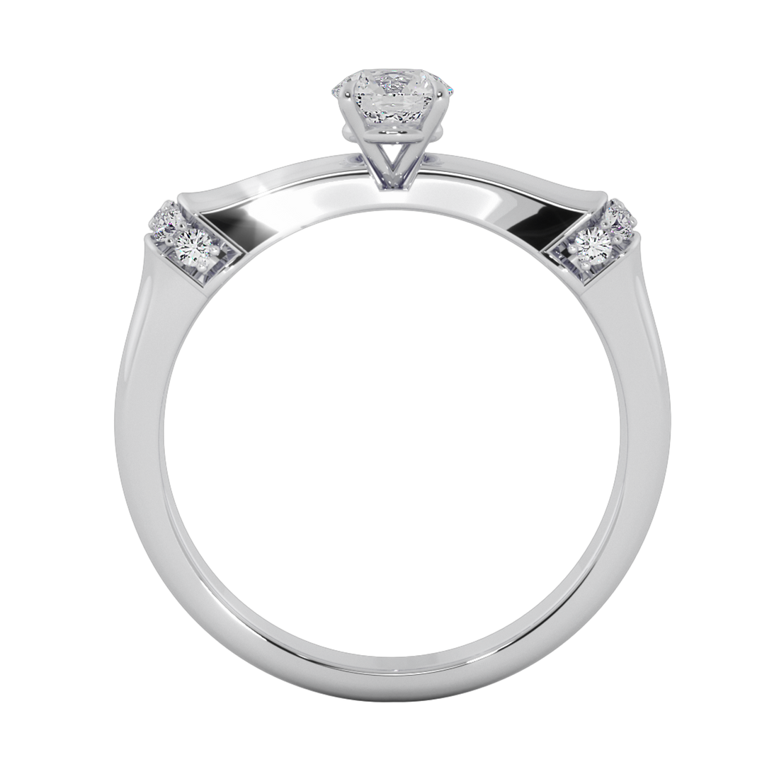 Vintage-Inspired Round Solitaire Ring with Pavé Diamond
