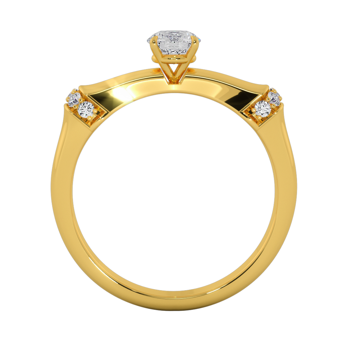 Vintage-Inspired Round Solitaire Ring with Pavé Diamond