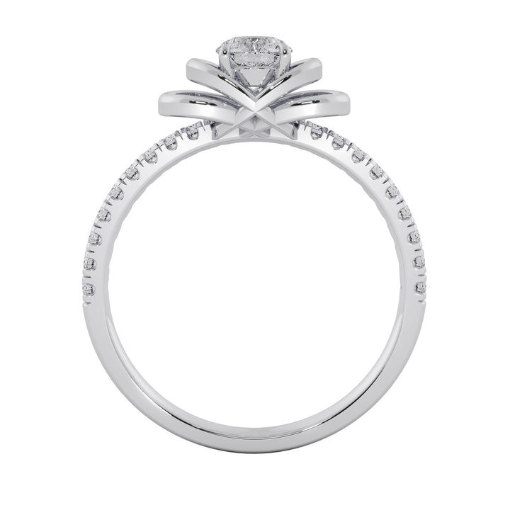 Round Cut Interlocking Double Loop Diamond Ring