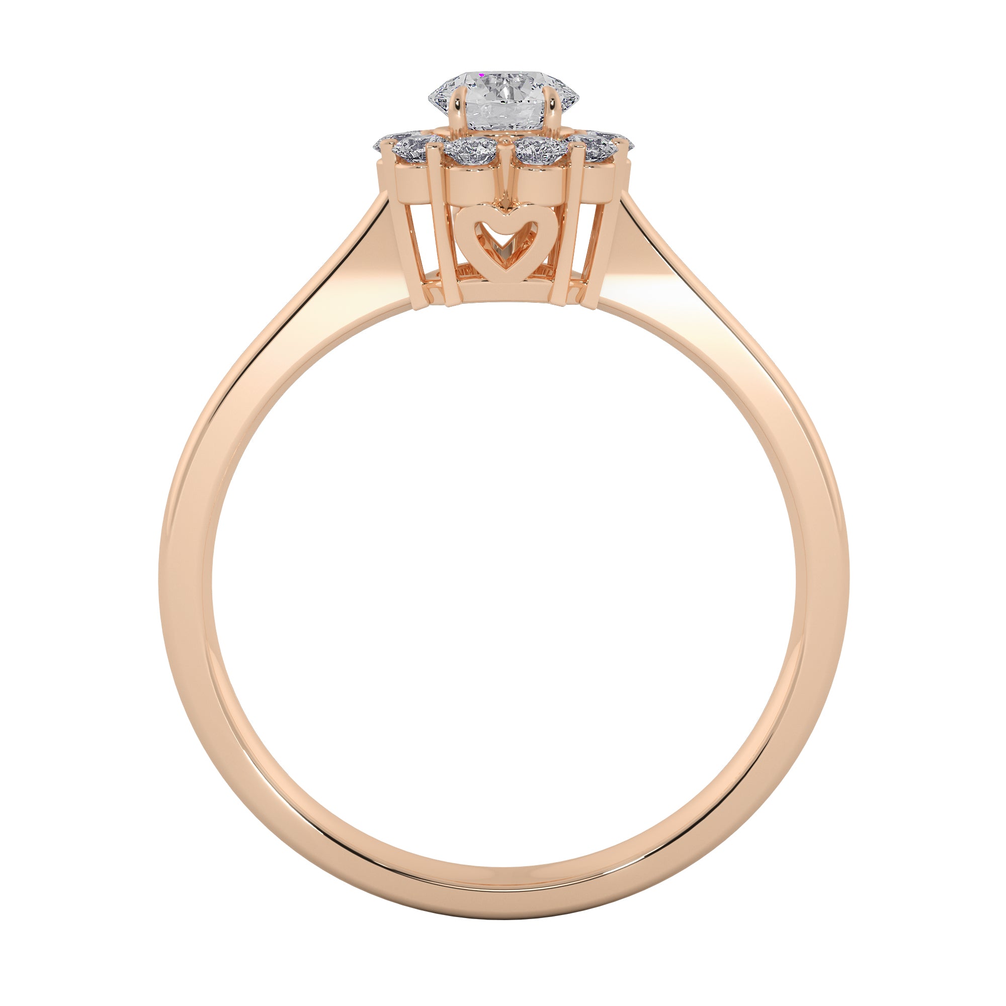 Floral Cluster Round Cut Diamond Engagement Ring