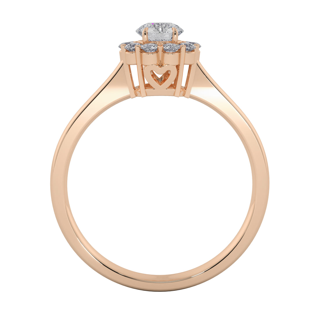 Floral Cluster Round Cut Diamond Engagement Ring