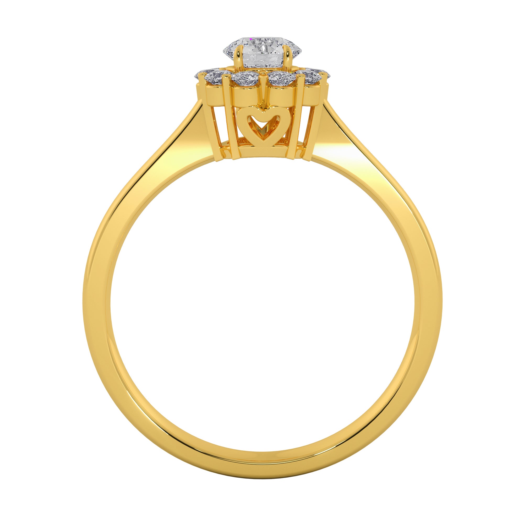 Floral Cluster Round Cut Diamond Engagement Ring