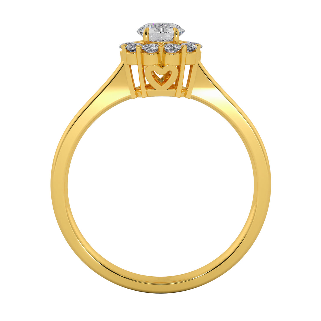 Floral Cluster Round Cut Diamond Engagement Ring