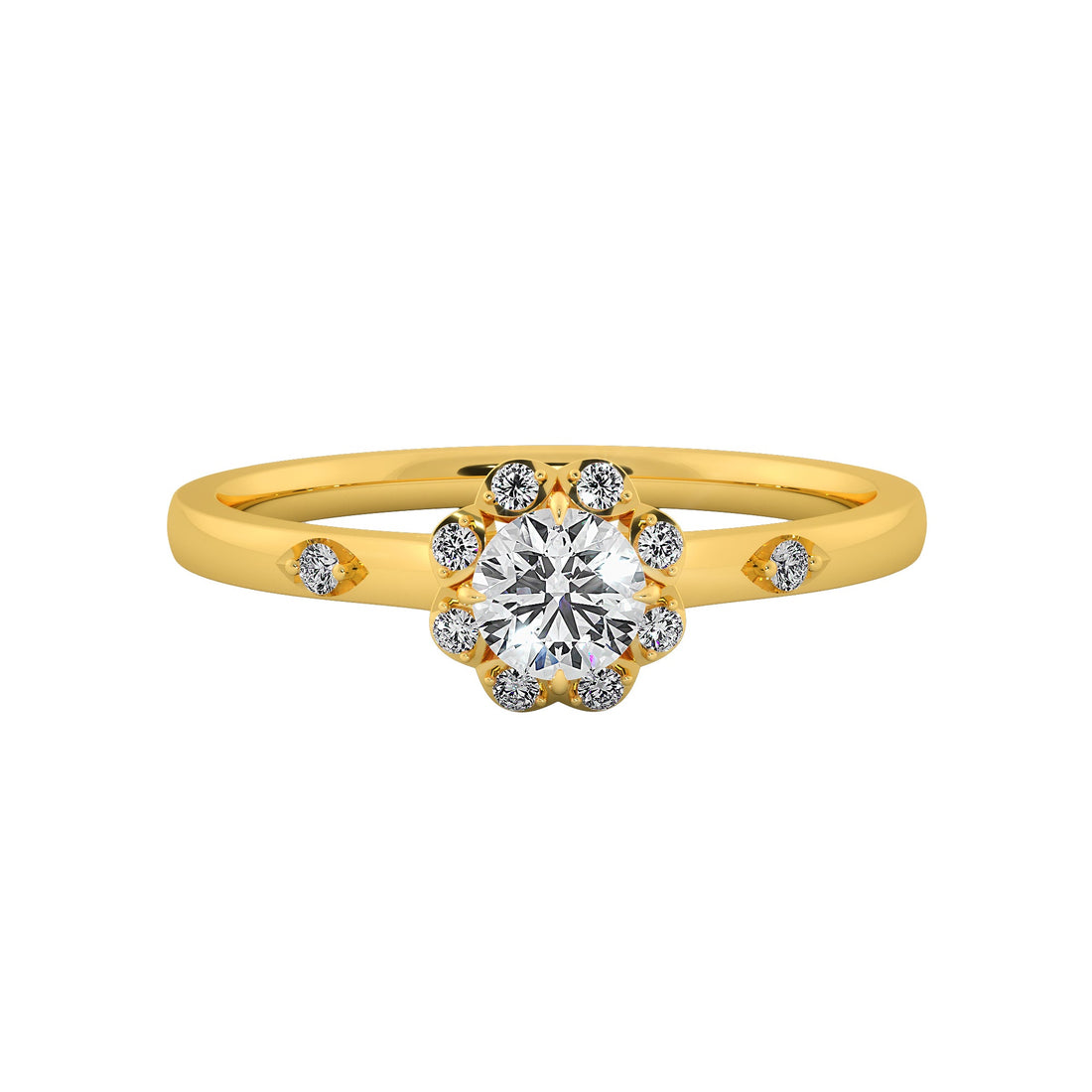 Elegant Round Diamond Sparkling Halo Engagement Ring